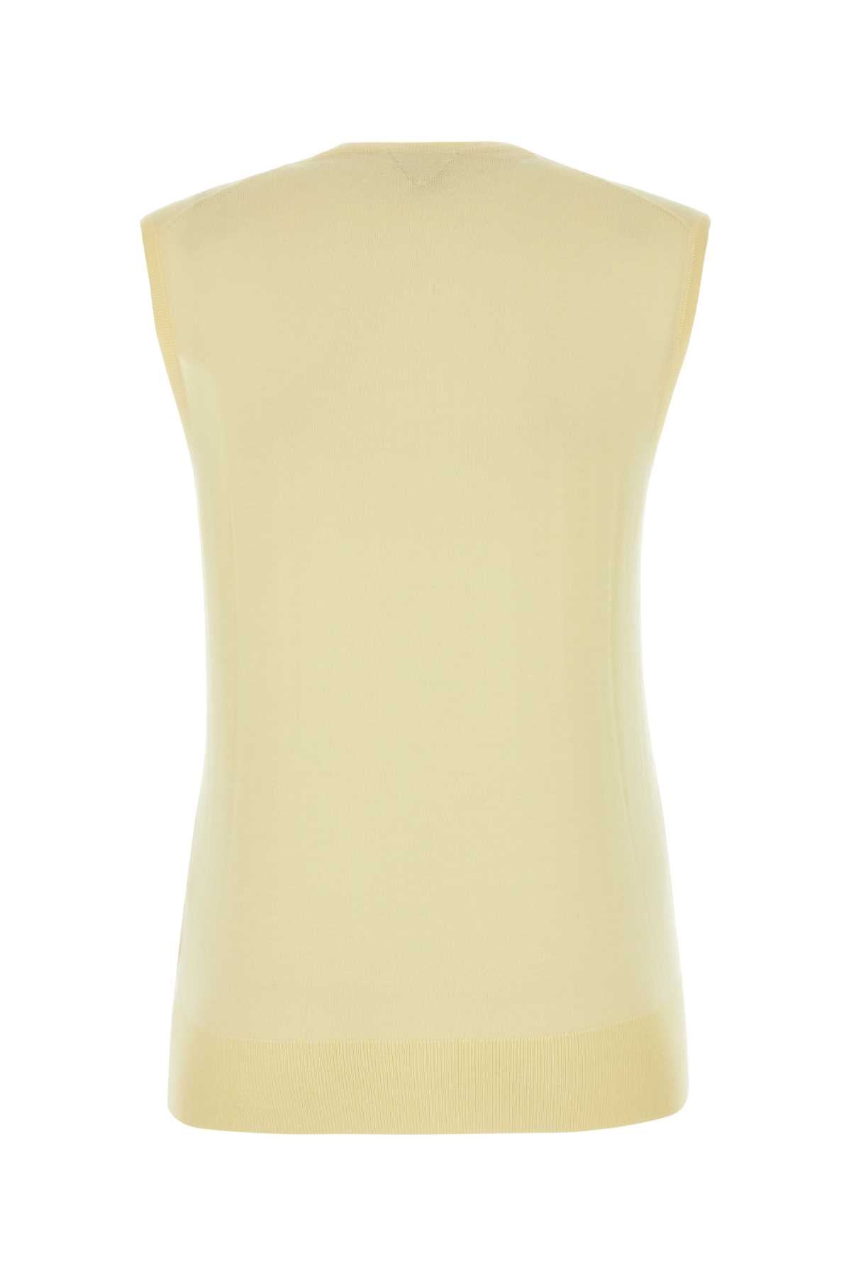 Bottega Veneta Women Pastel Yellow Cotton Blend Vest by Luosophy