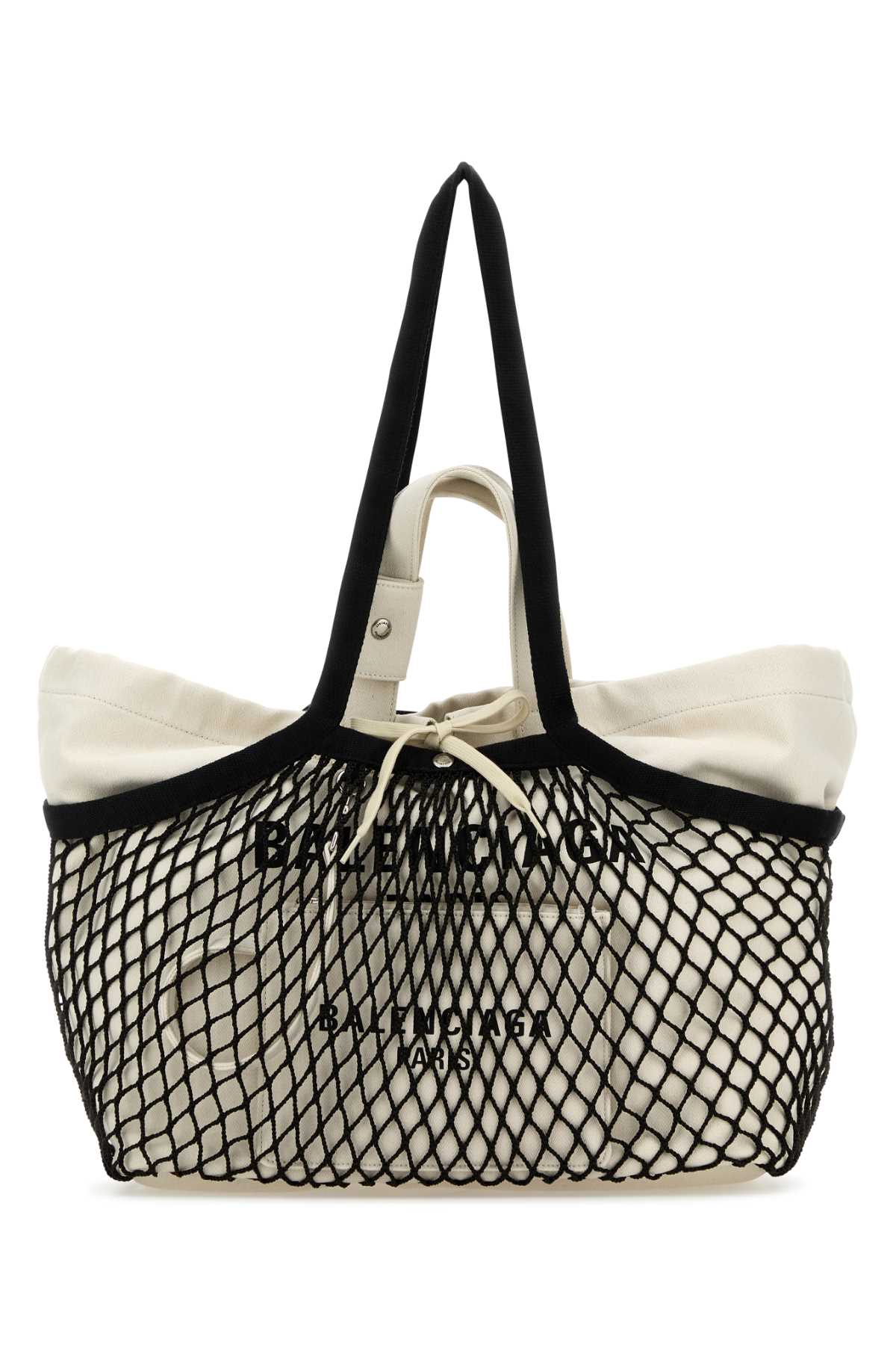 Balenciaga Women Two-Tone Canvas And Mesh Medium 24/7 Shopping Bag DestGlow