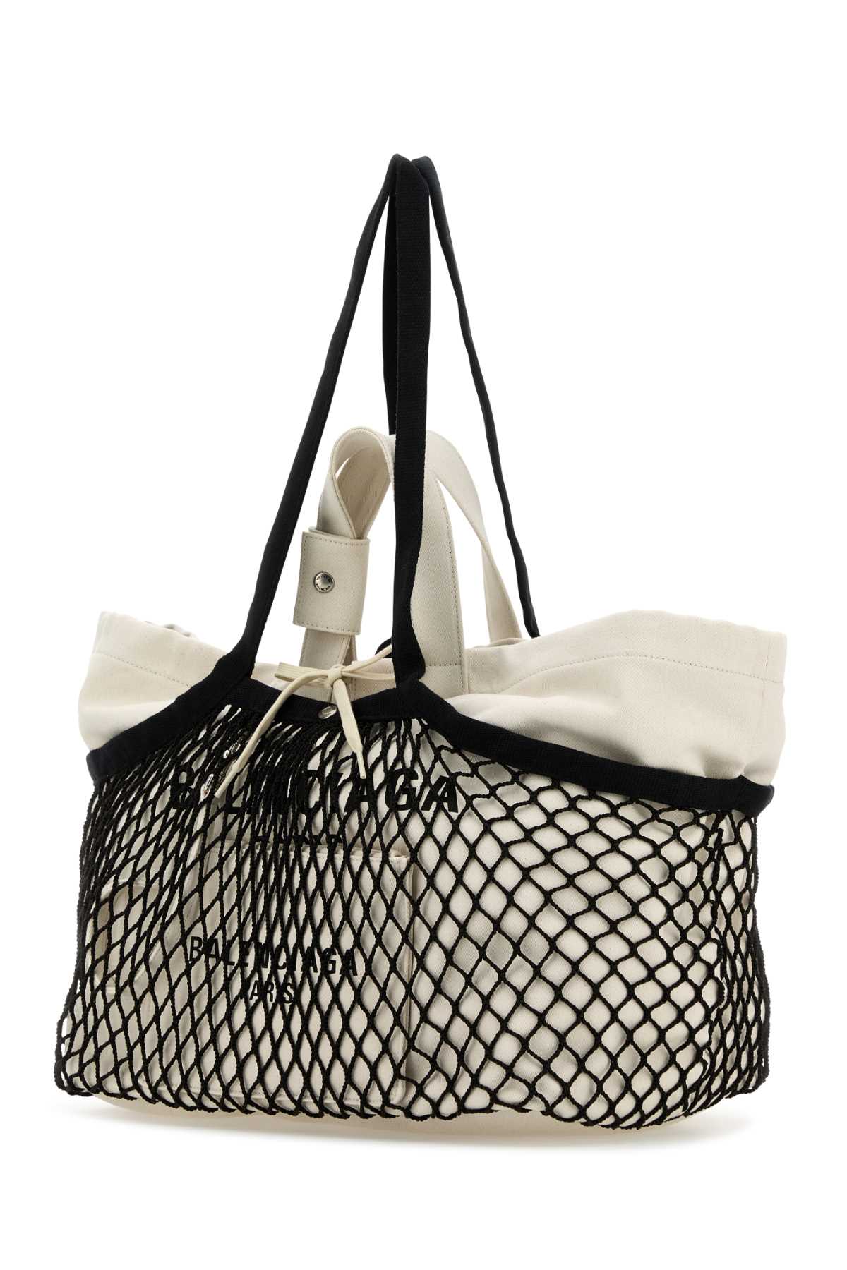 Balenciaga Women Two-Tone Canvas And Mesh Medium 24/7 Shopping Bag DestGlow