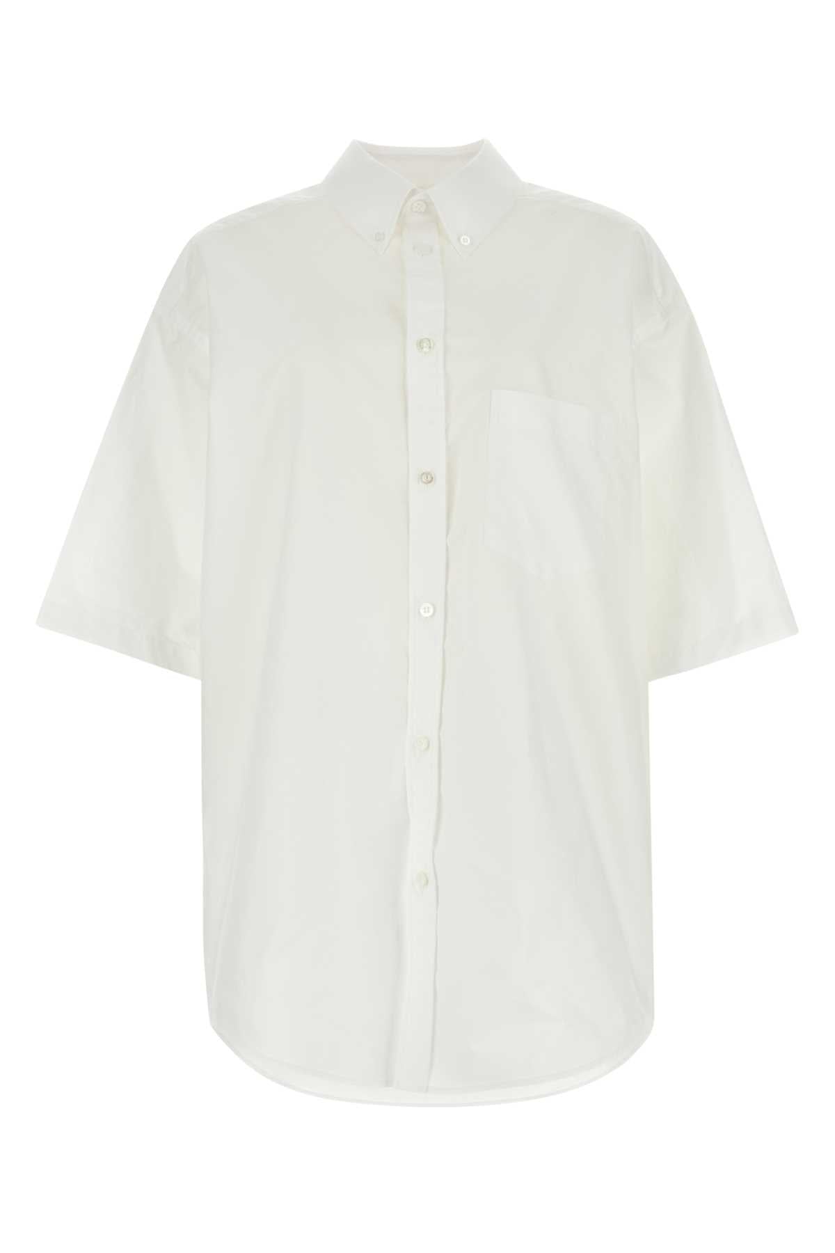 Balenciaga Women White Poplin Oversize Shirt by Luosophy