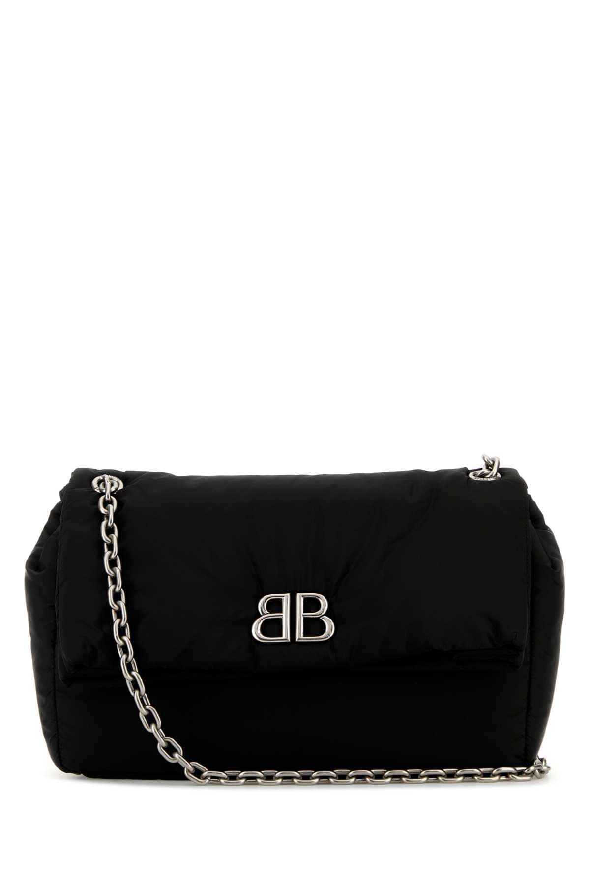 Balenciaga Women Black Nylon Medium Monaco Shoulder Bag DestGlow