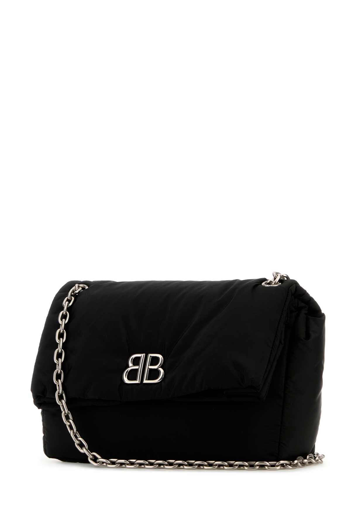 Balenciaga Women Black Nylon Medium Monaco Shoulder Bag by Luosophy