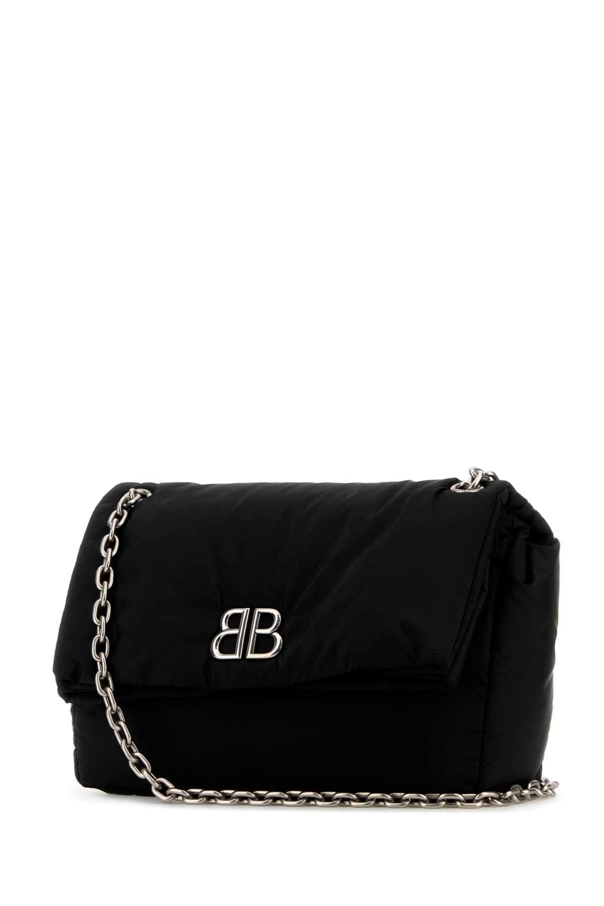 Balenciaga Women Black Nylon Medium Monaco Shoulder Bag DestGlow
