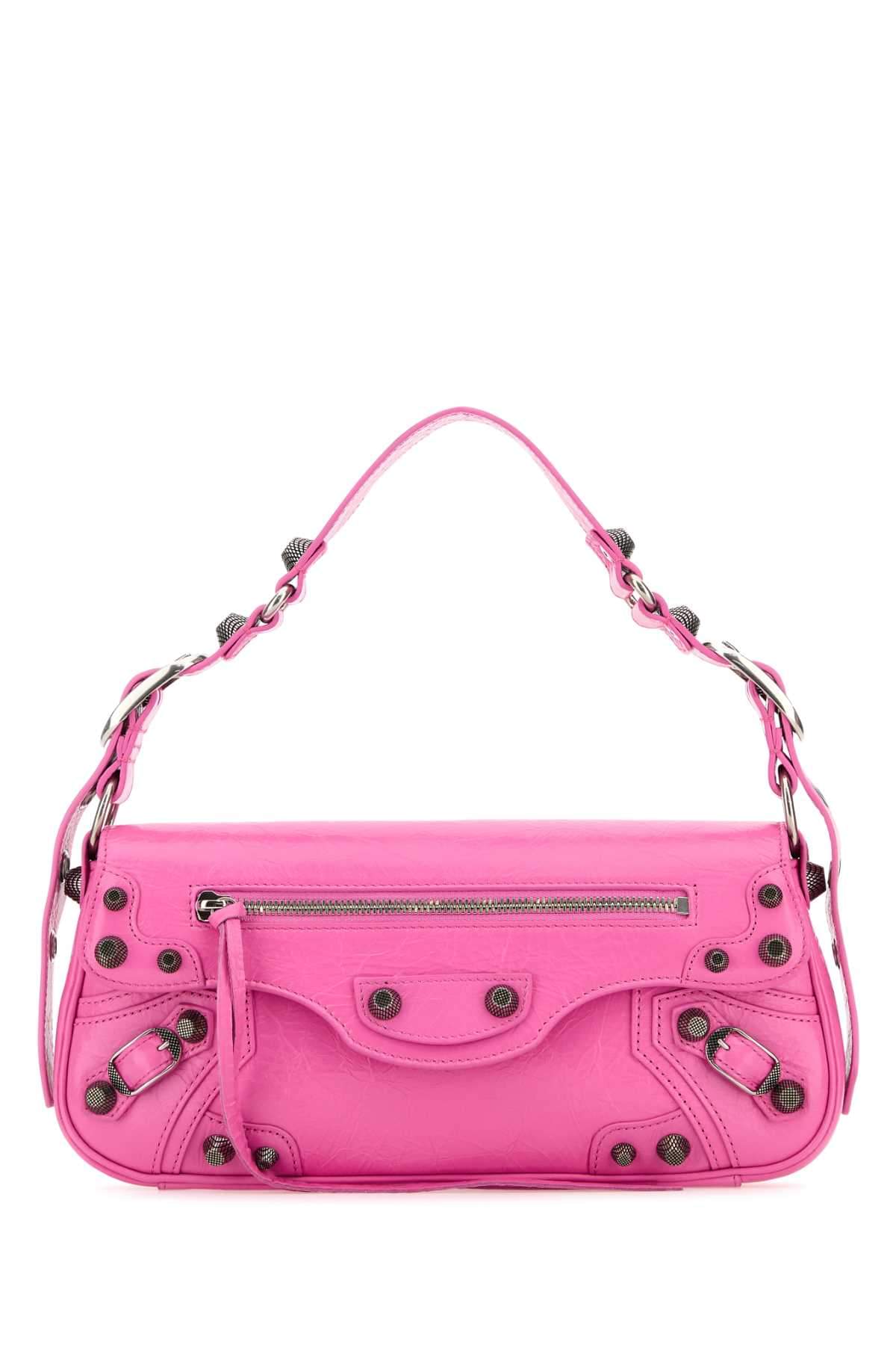 Balenciaga Women Fuchsia Leather Small Le Cagole Sling Shoulder Bag DestGlow