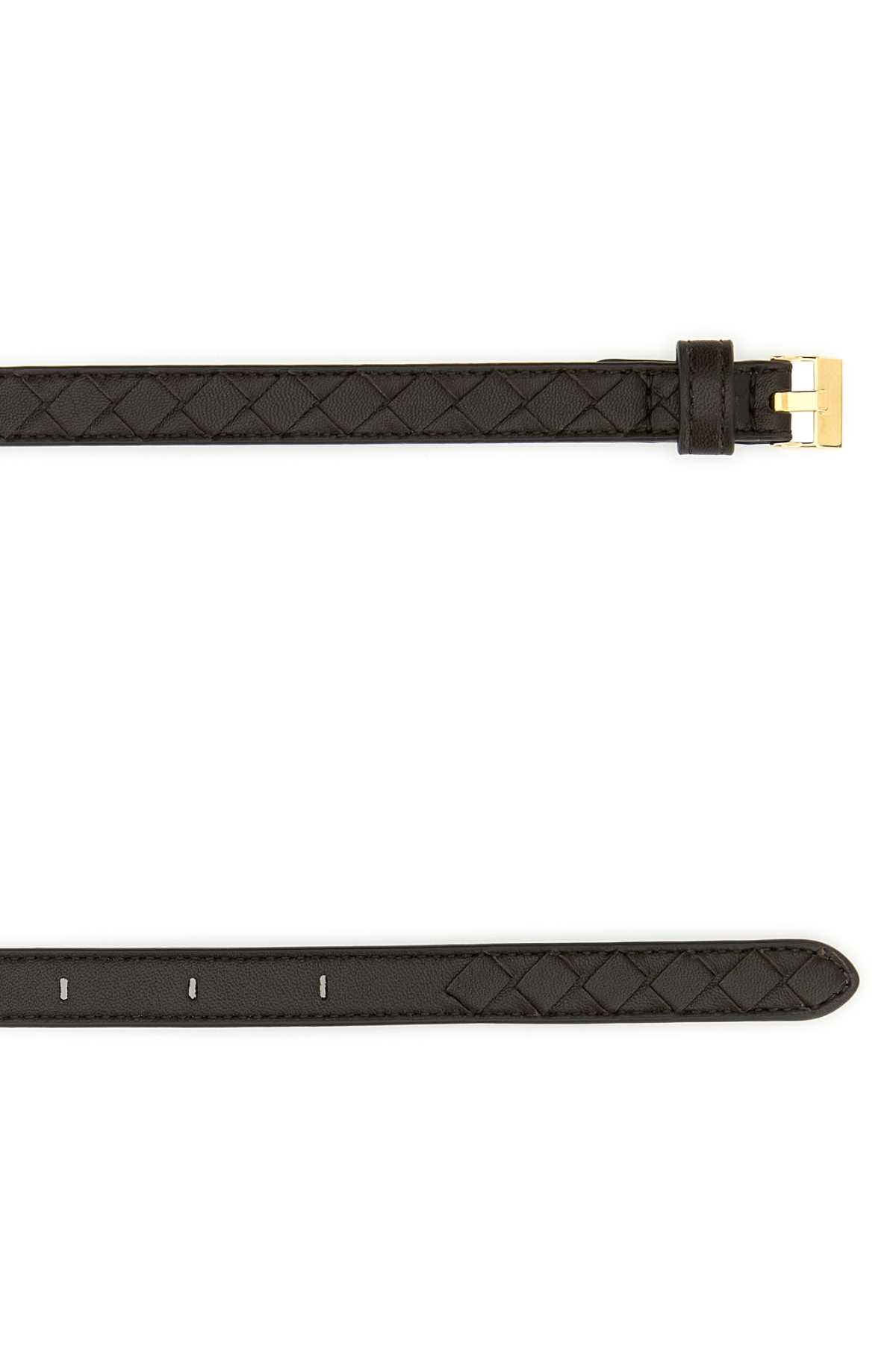 Bottega Veneta Women Dark Brown Leather Watch Belt DestGlow