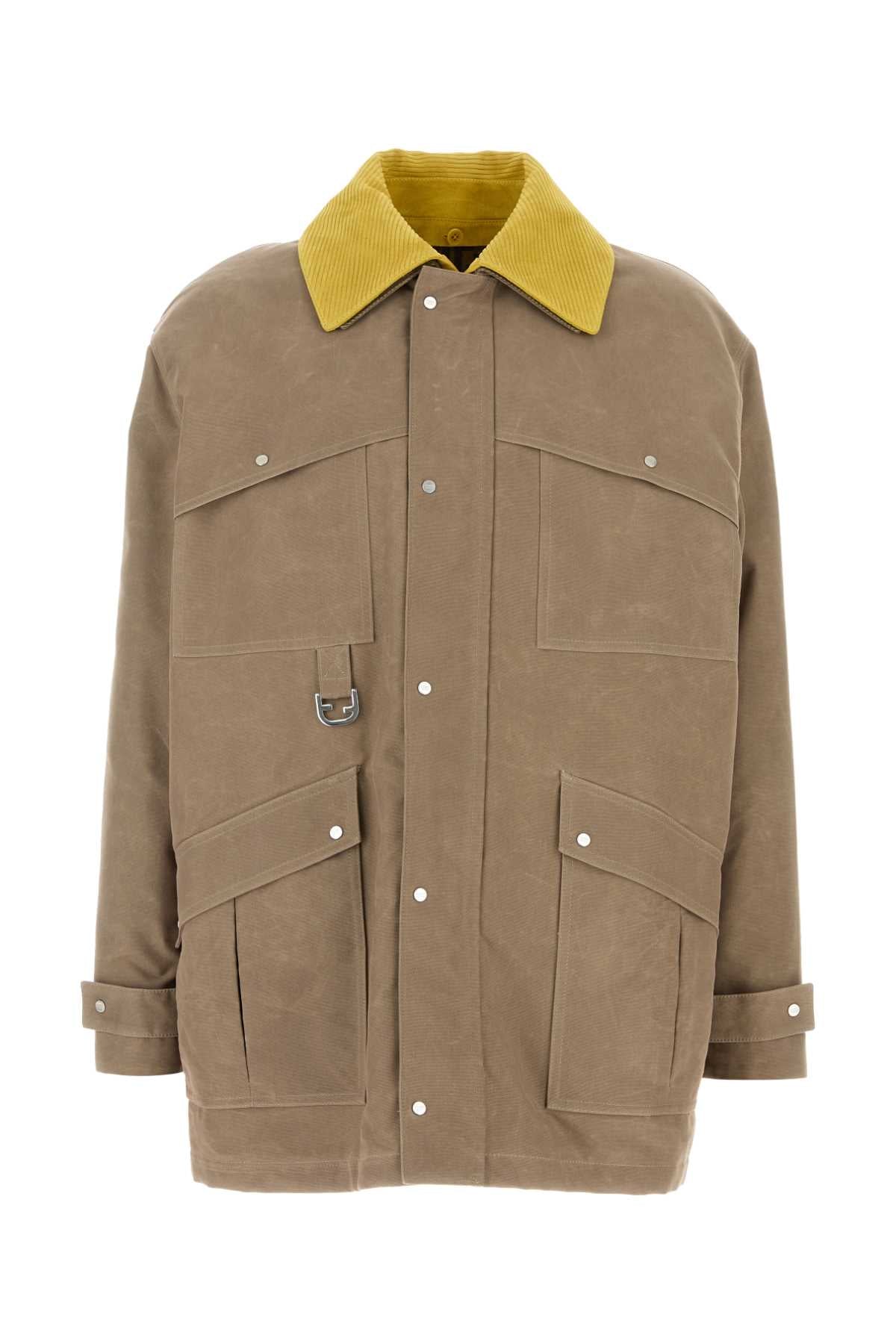 Fendi Men Cappuccino Canvas Coat DestGlow