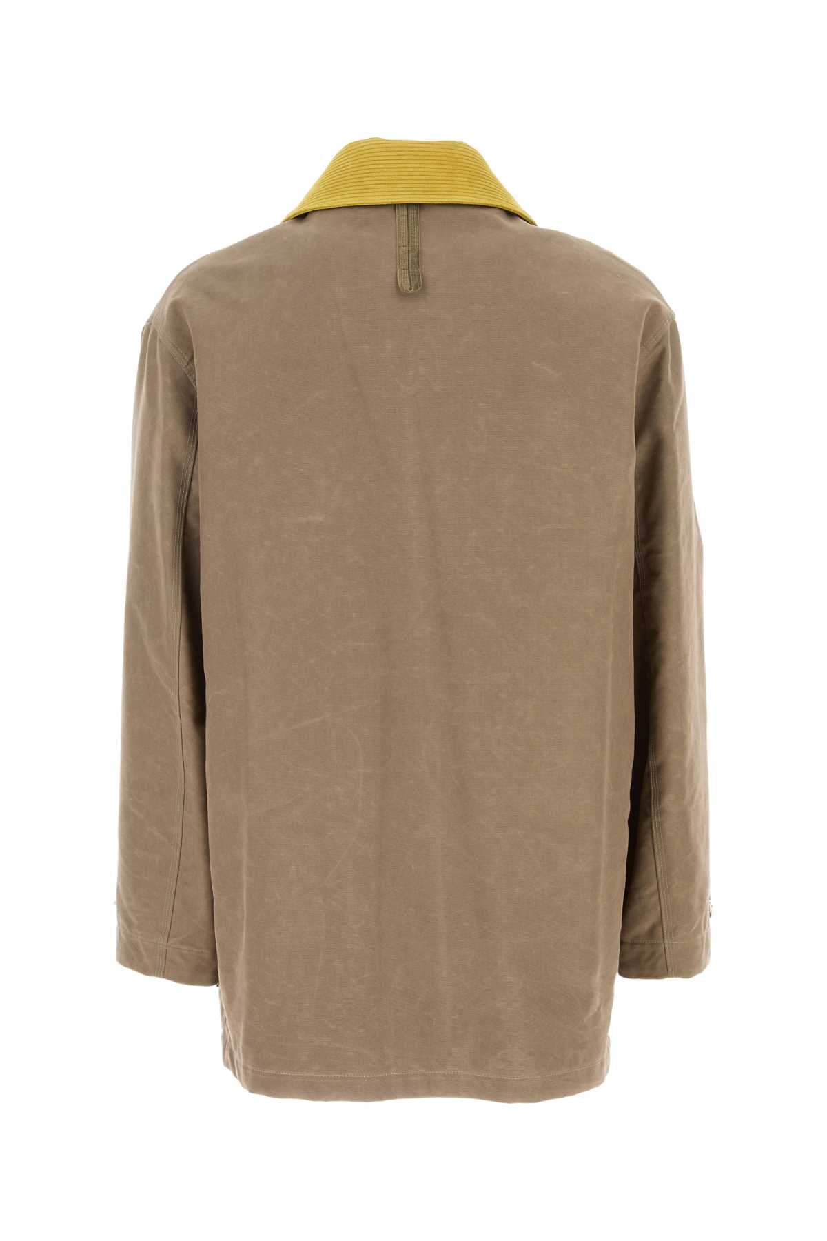 Fendi Men Cappuccino Canvas Coat DestGlow