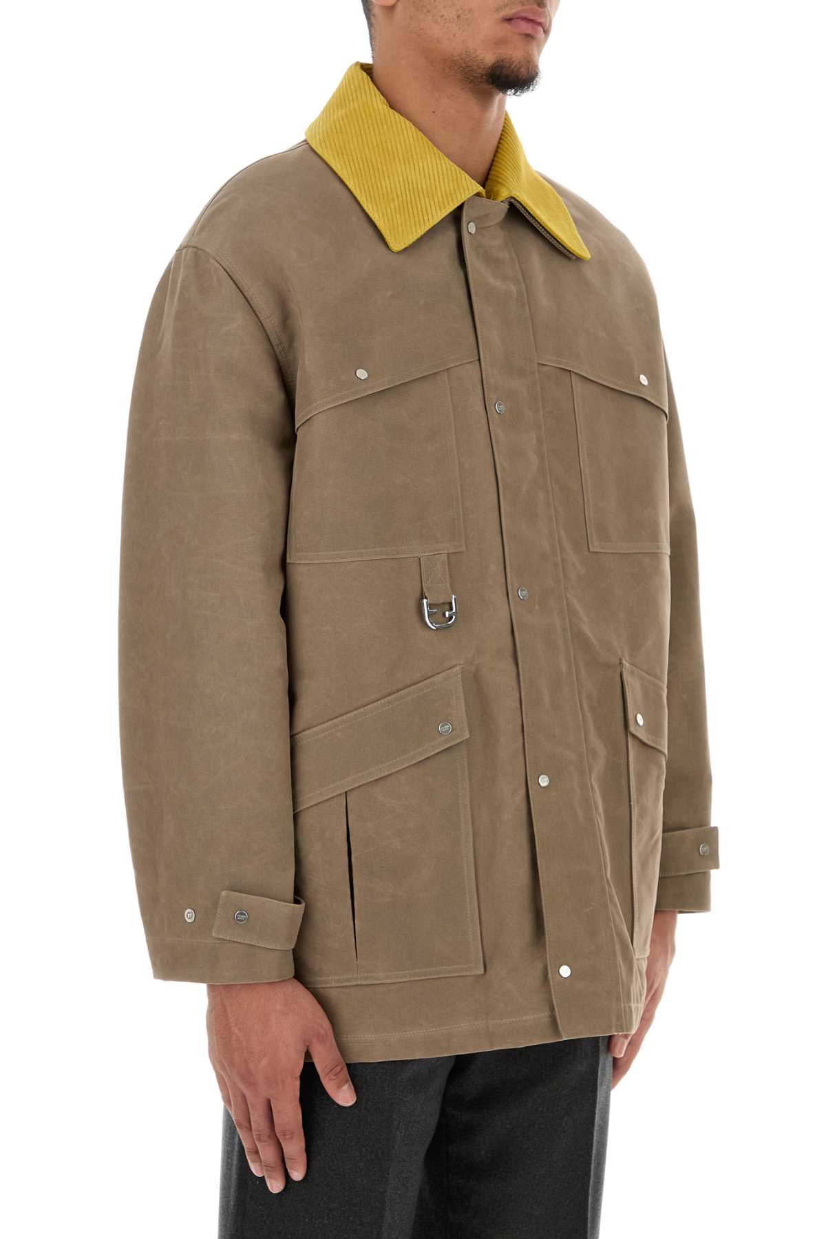 Fendi Men Cappuccino Canvas Coat DestGlow
