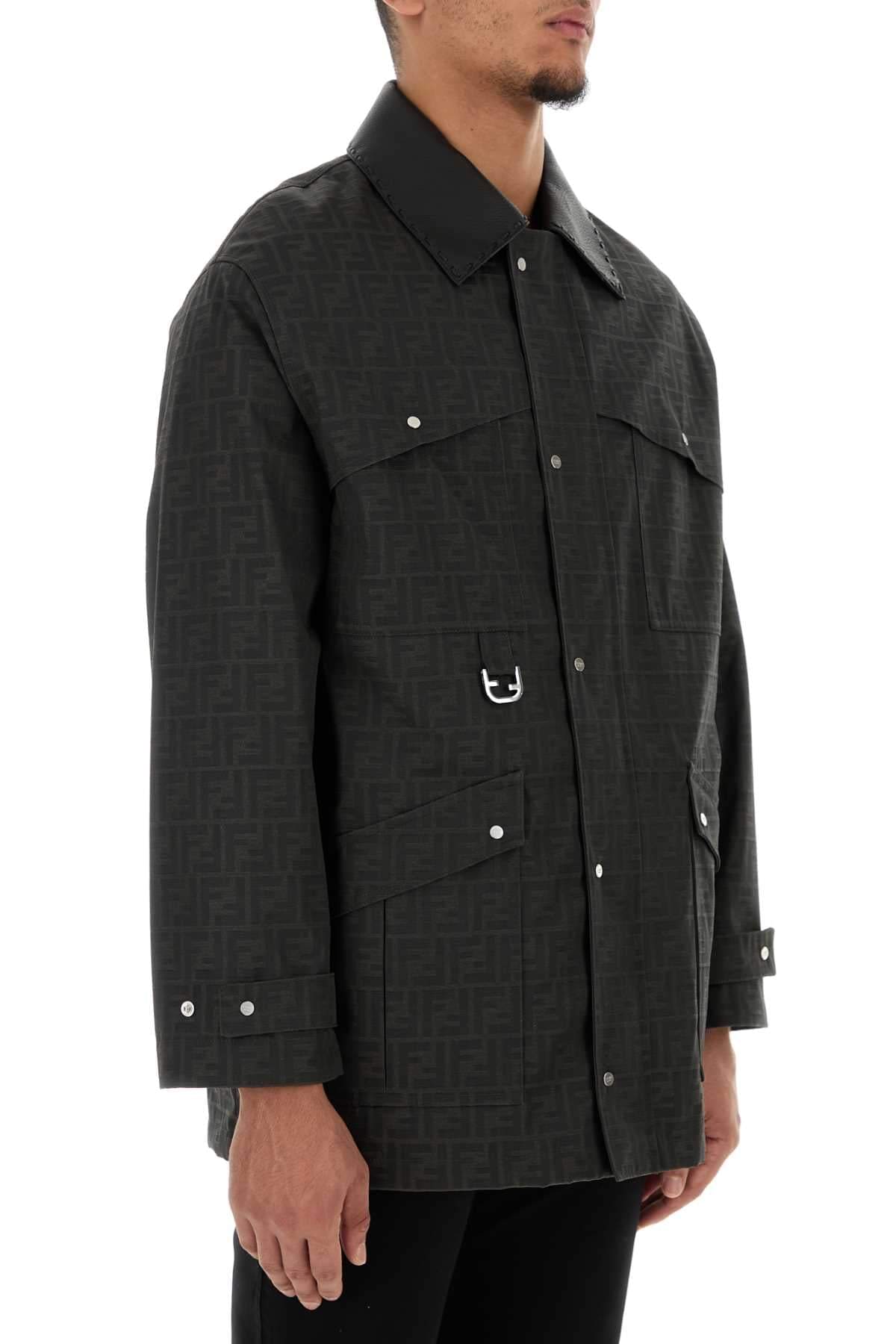 Fendi Men Embroidered Canvas Coat DestGlow