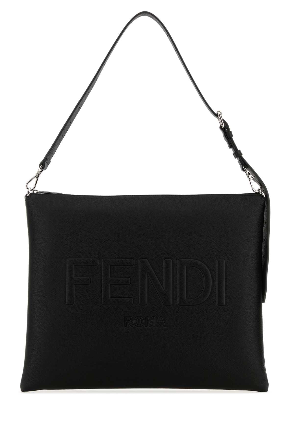 Fendi Men Black Leather Fendi After Fendi Roma Shoulder Bag DestGlow