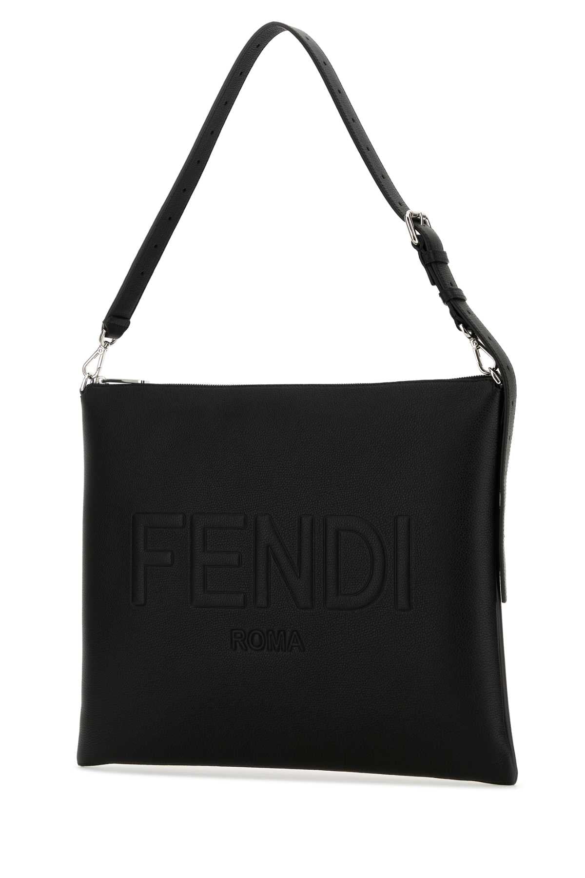Fendi Men Black Leather Fendi After Fendi Roma Shoulder Bag DestGlow