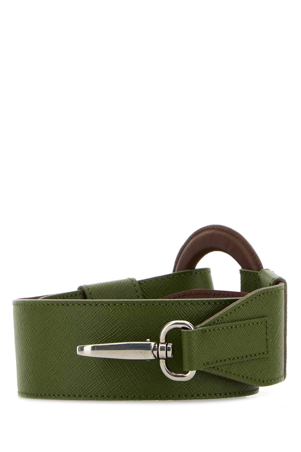Prada Men Pistachio Green Leather Shoulder Strap DestGlow