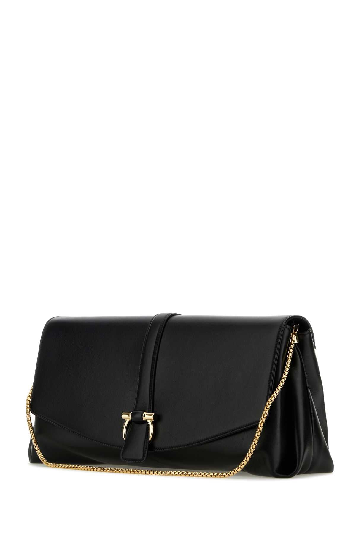 Salvatore Ferragamo Women Black Leather Large Crossbody Bag DestGlow
