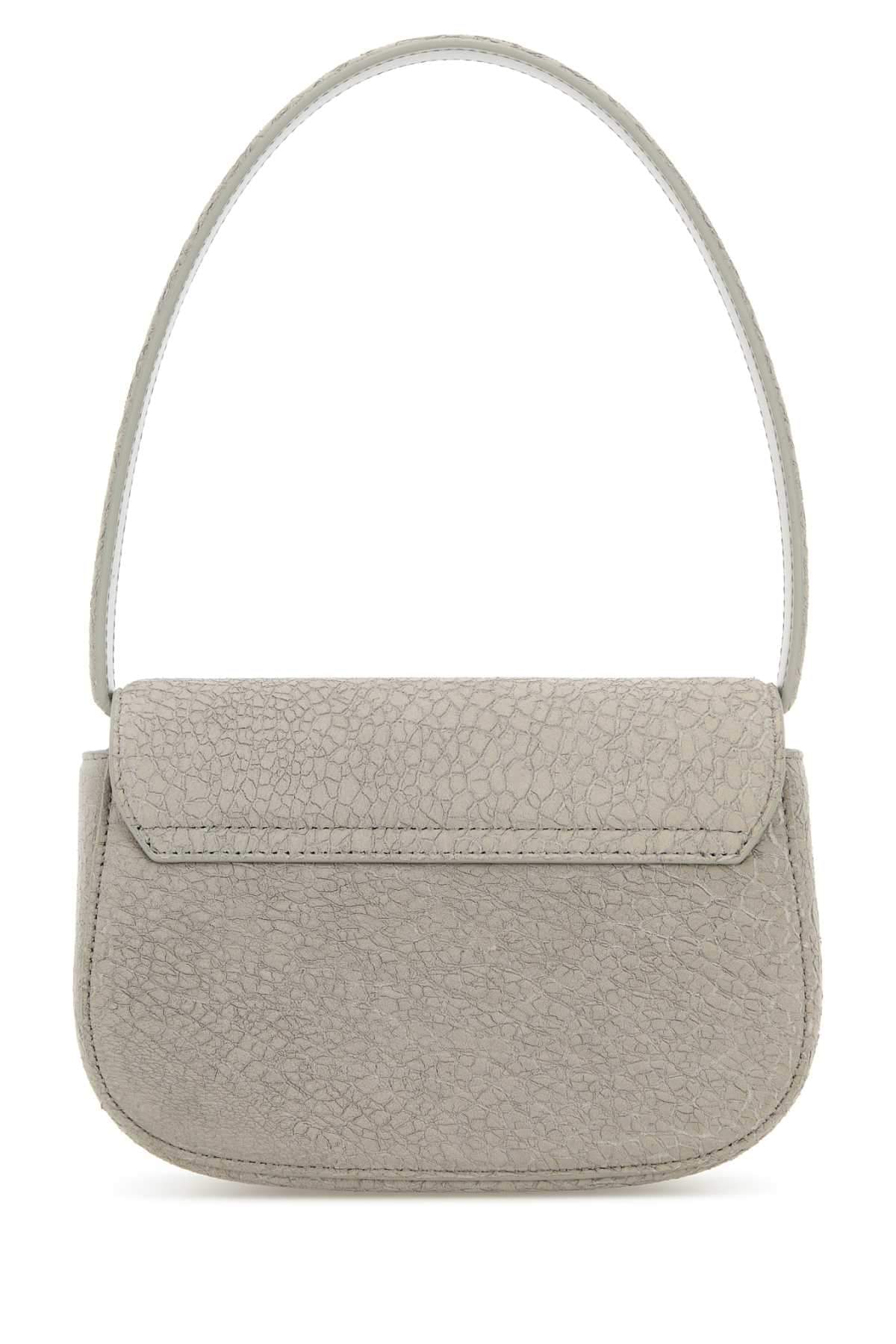 Diesel Women Light Grey Leather 1Dr Shoulder Bag DestGlow