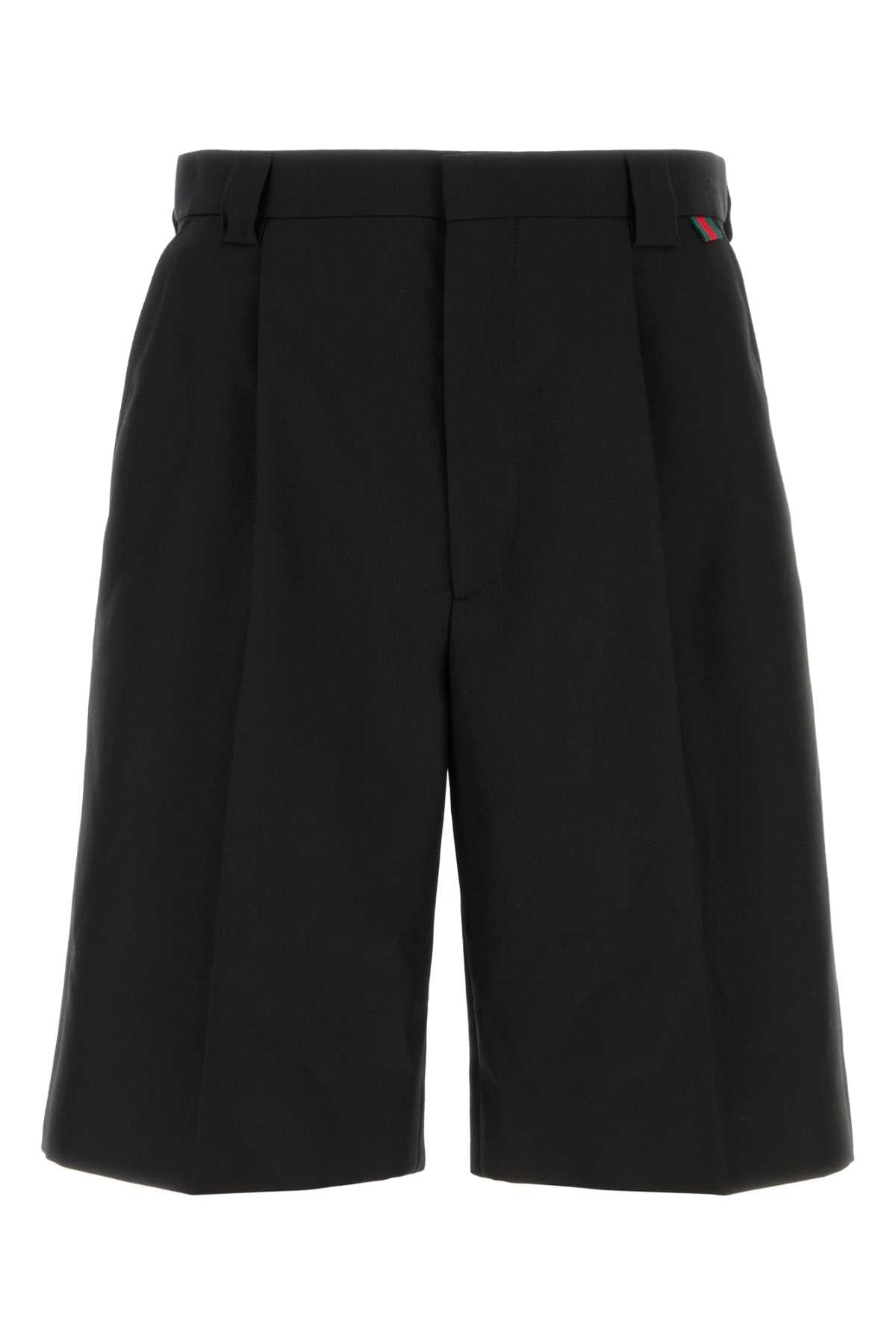 Gucci Men Black Twill Bermuda Shorts DestGlow