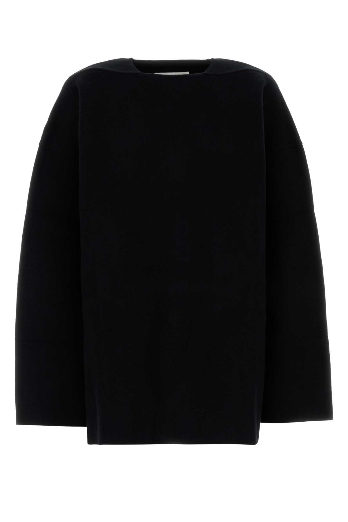 Jil Sander Women Black Wool Blend Oversize Sweater DestGlow