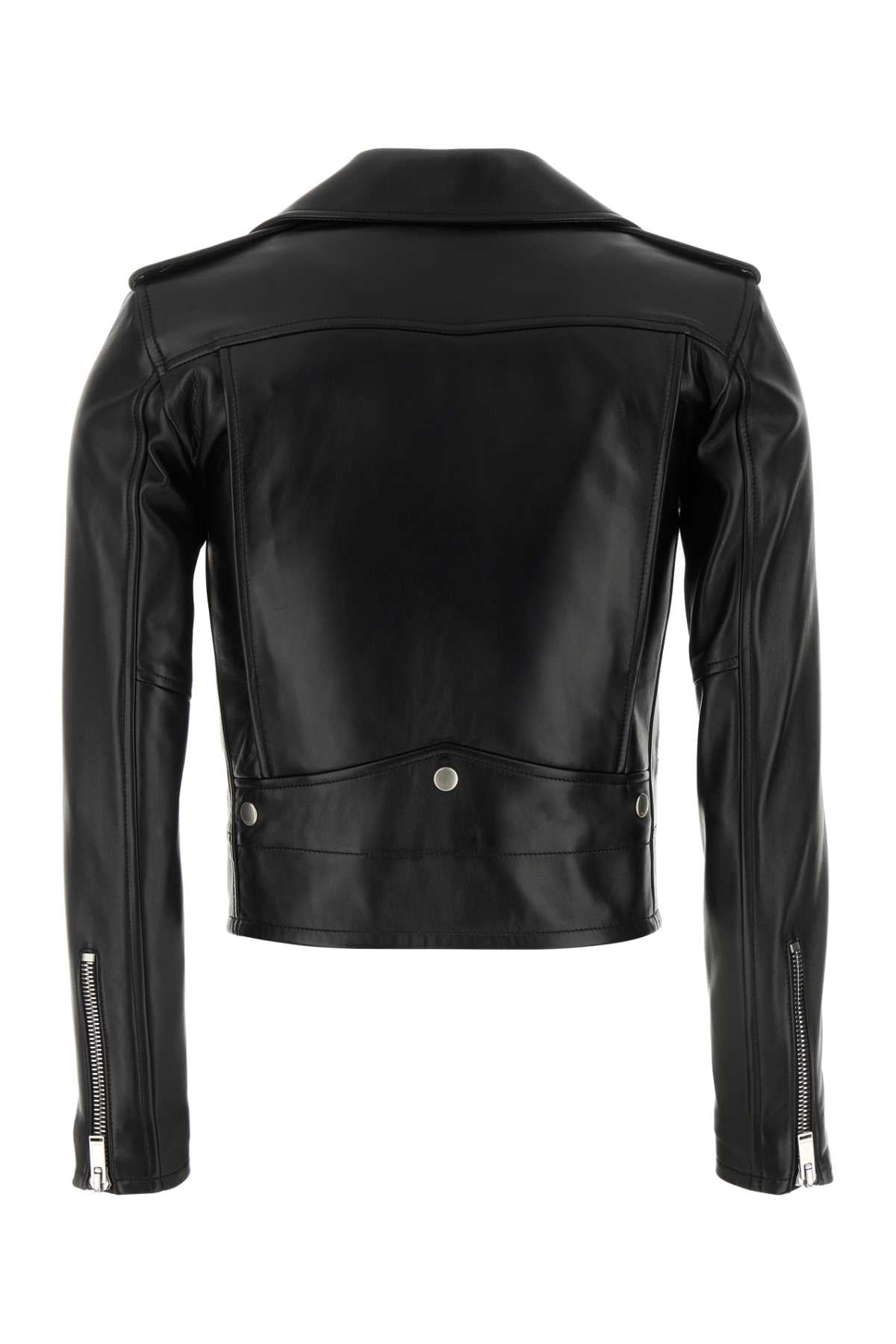 Saint Laurent Women Black Nappa Leather Jacket by Luosophy