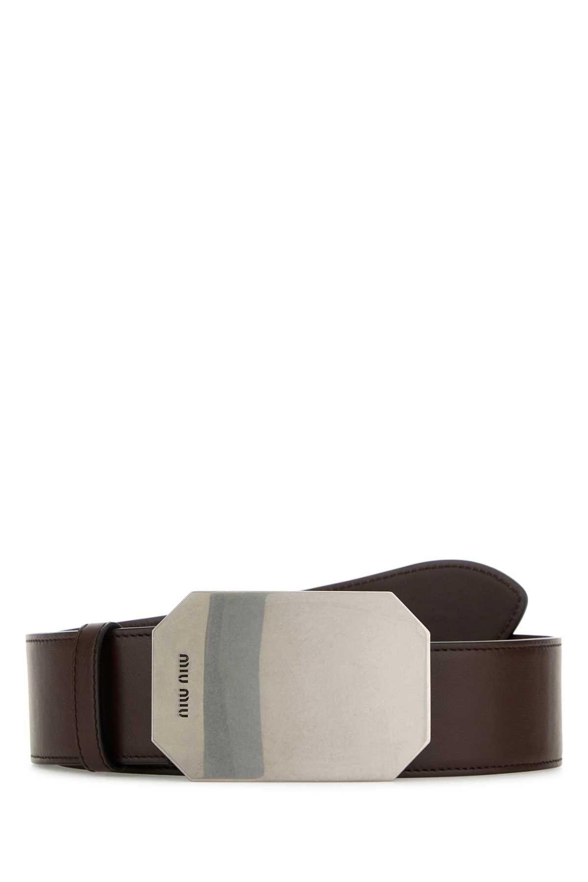 Miu Miu Women Brown Leather Belt DestGlow