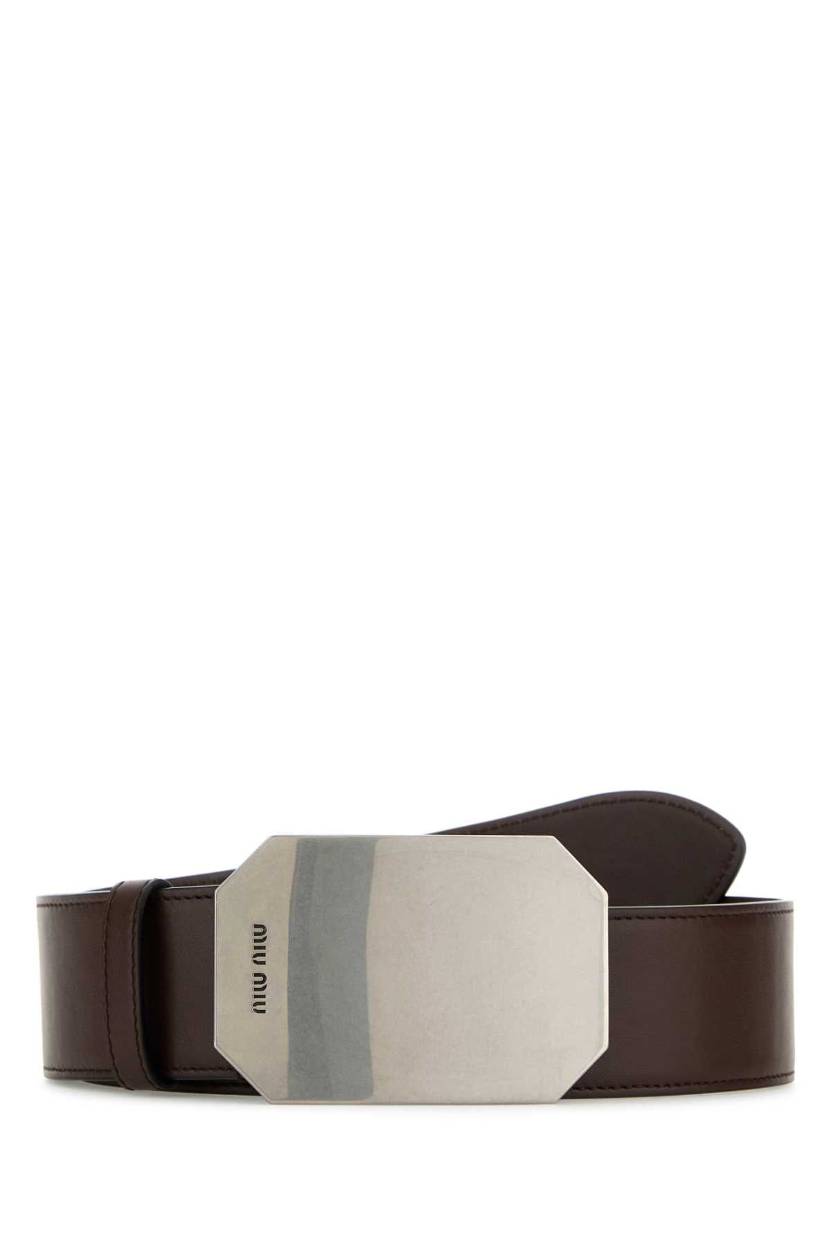 Miu Miu Women Brown Leather Belt DestGlow