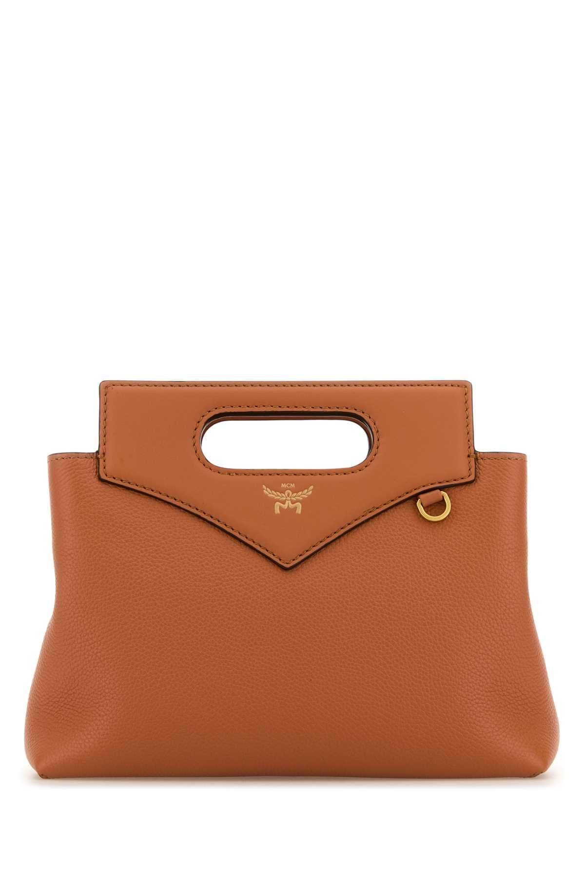Mcm Women Caramel Leather Mini Soft Diamond Handbag DestGlow