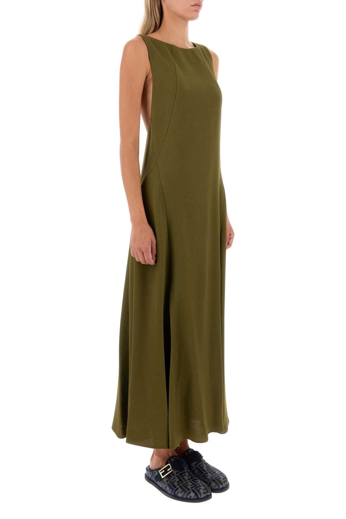 Fendi Women Olive Green Sable Dress DestGlow