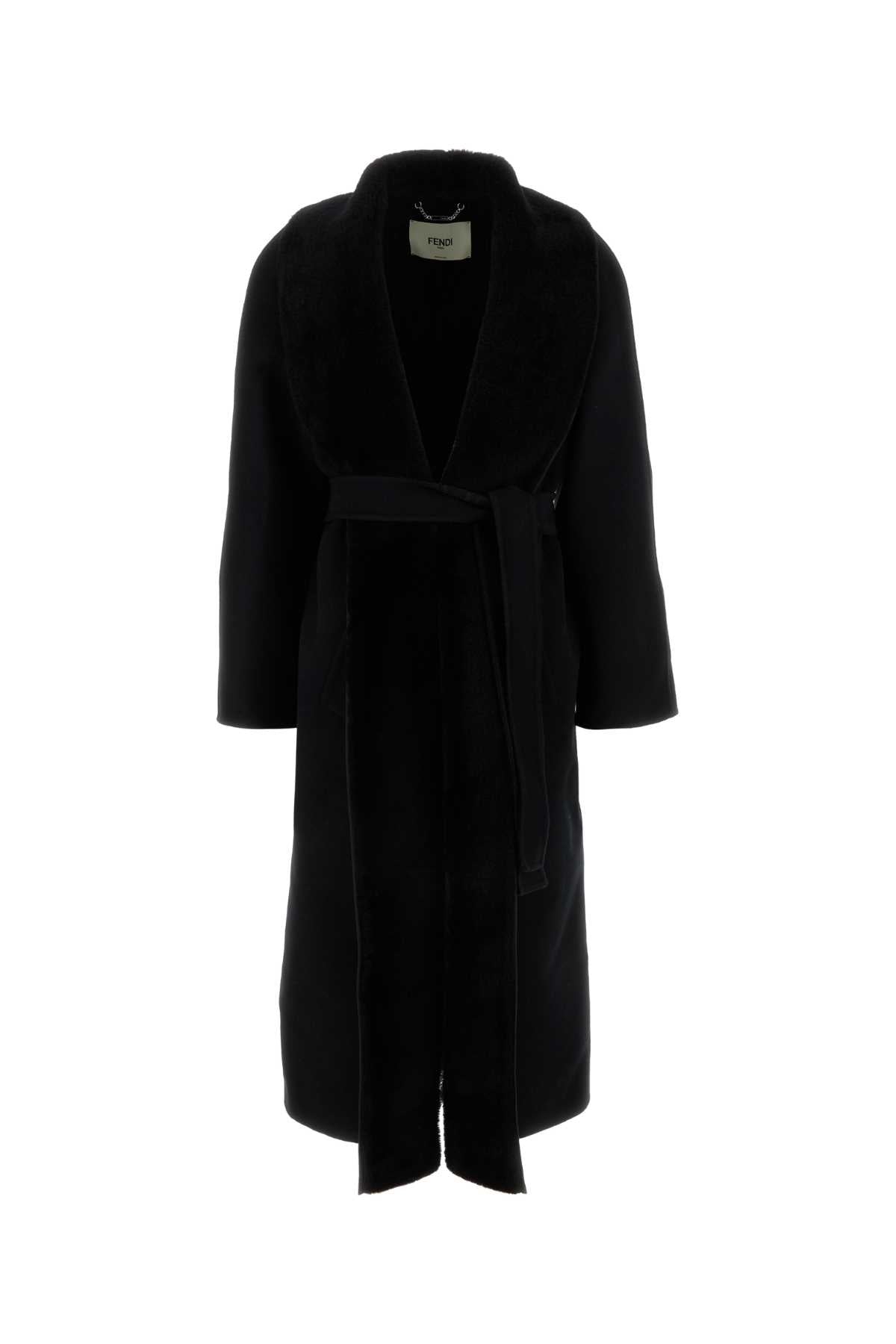 Fendi Women Black Wool Blend Coat DestGlow