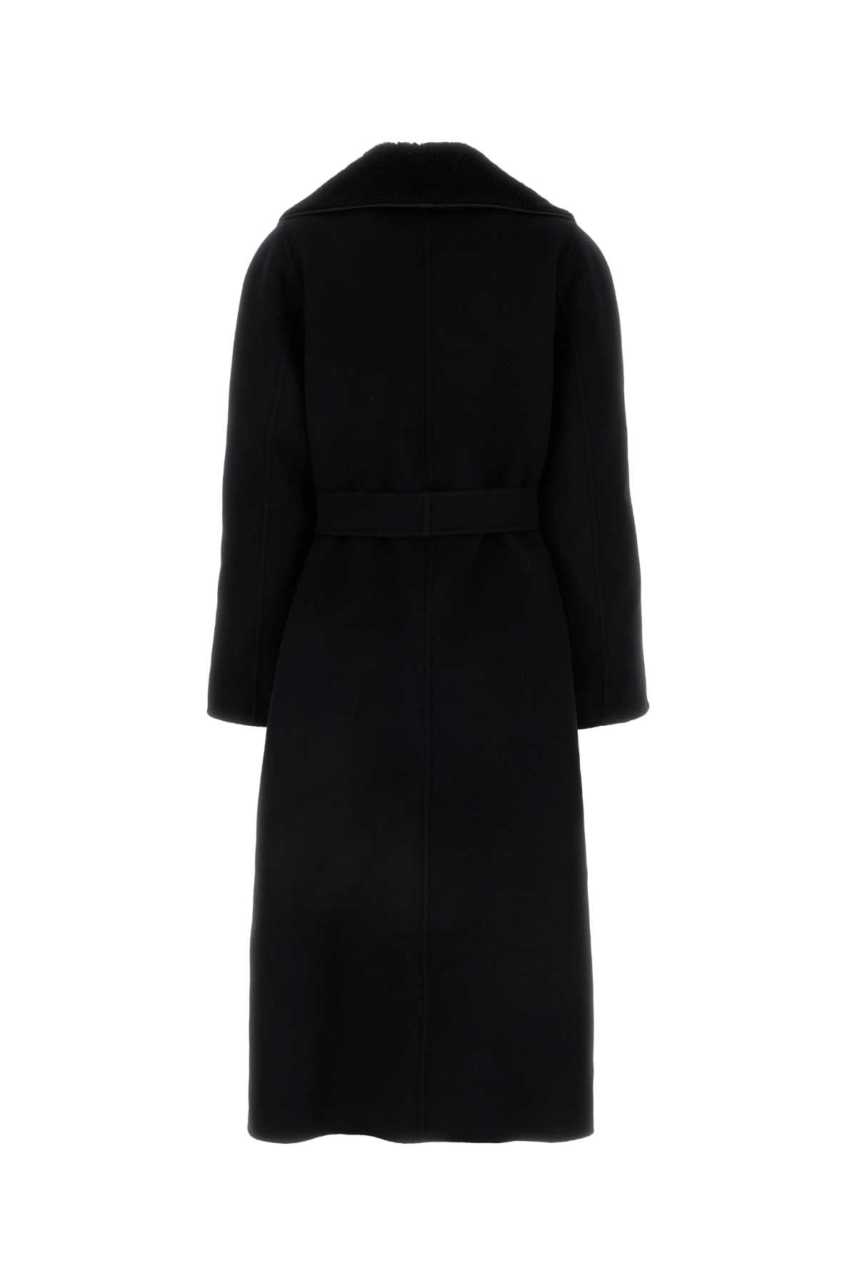 Fendi Women Black Wool Blend Coat DestGlow