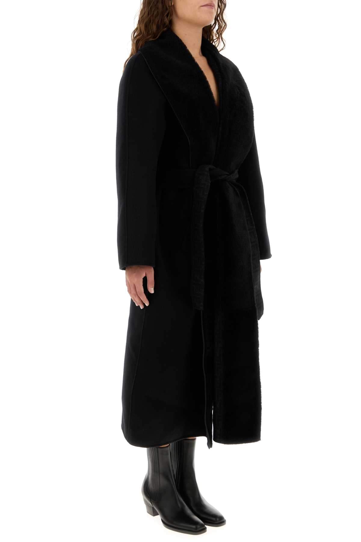 Fendi Women Black Wool Blend Coat DestGlow