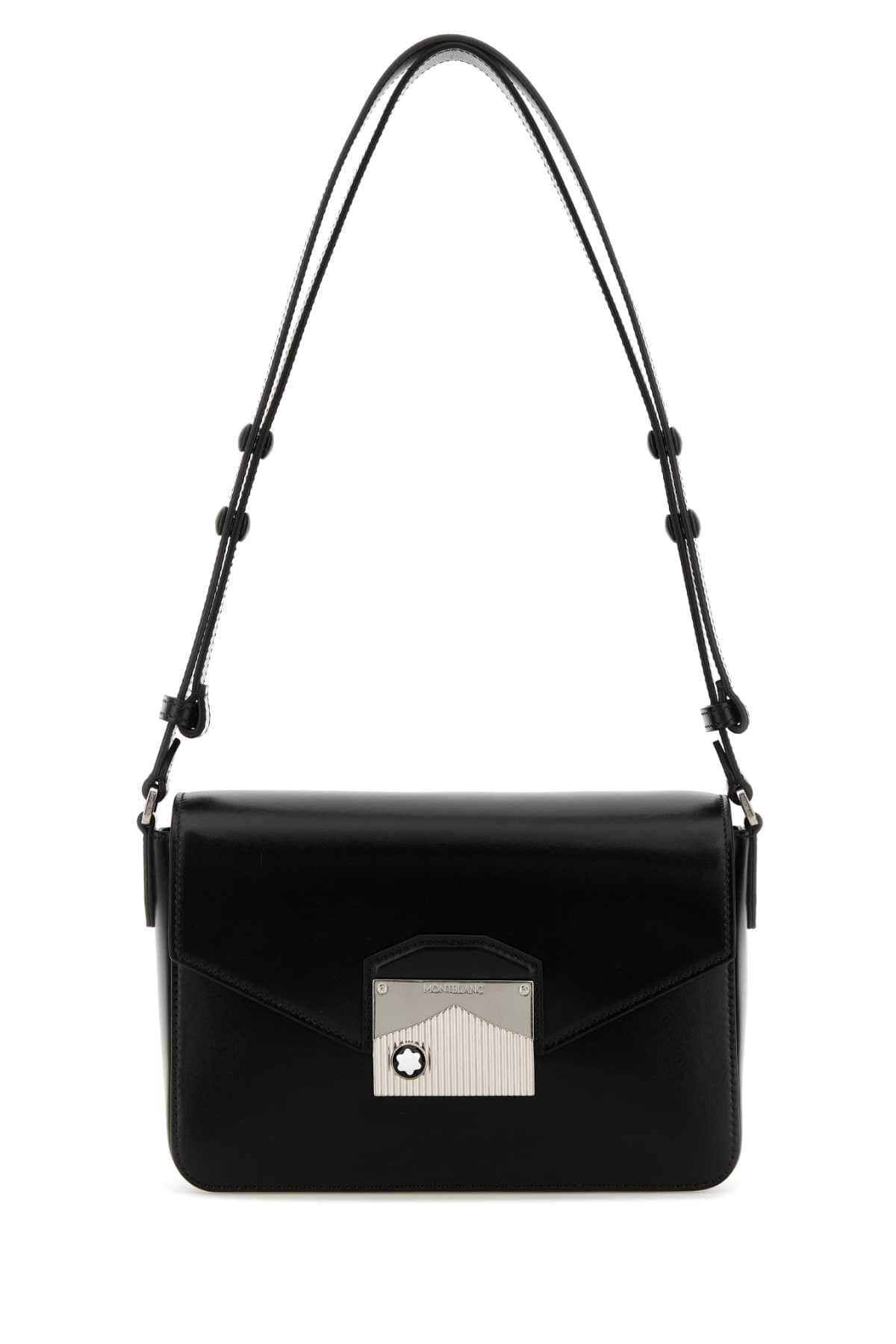Montblanc Men Black Leather Meisterstuck Shoulder Bag DestGlow