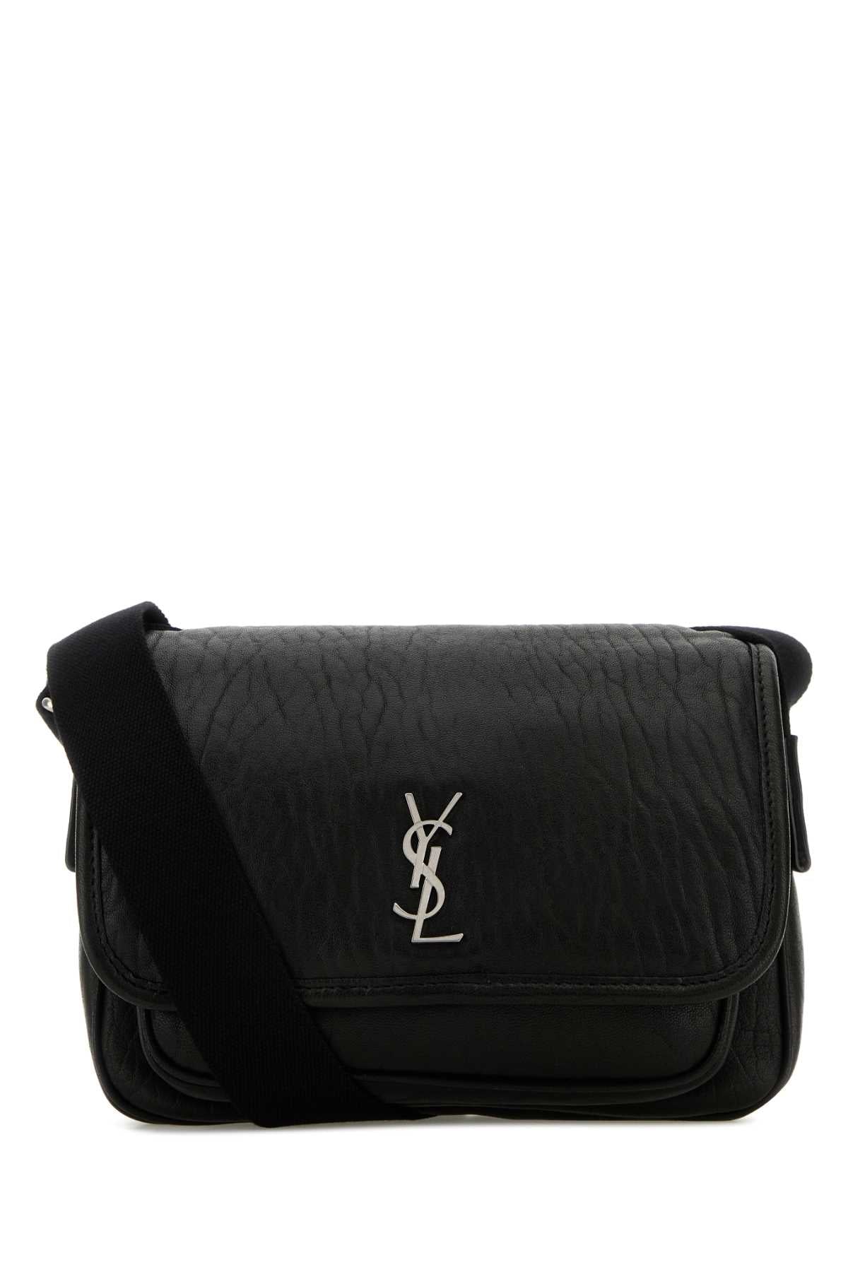 Saint Laurent Men Black Leather Small Messenger Crossbody Bag DestGlow