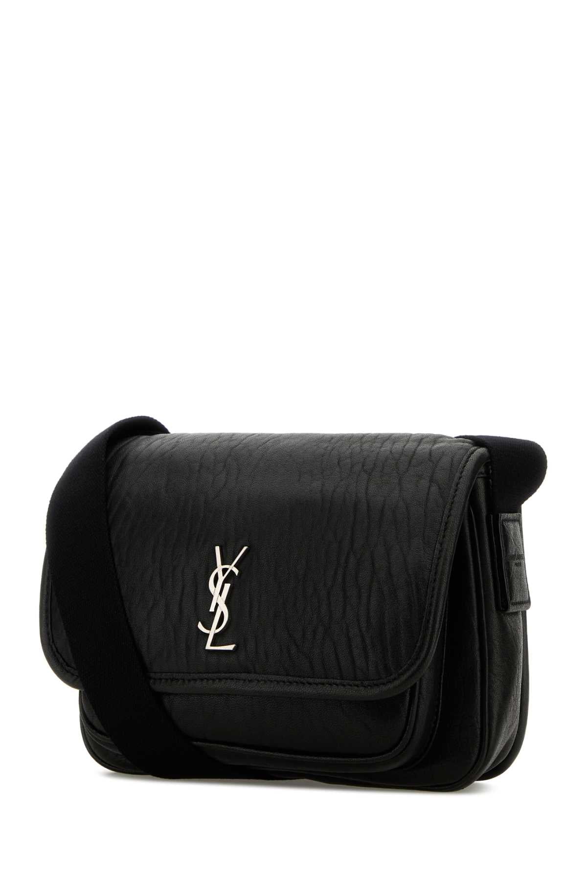 Saint Laurent Men Black Leather Small Messenger Crossbody Bag DestGlow