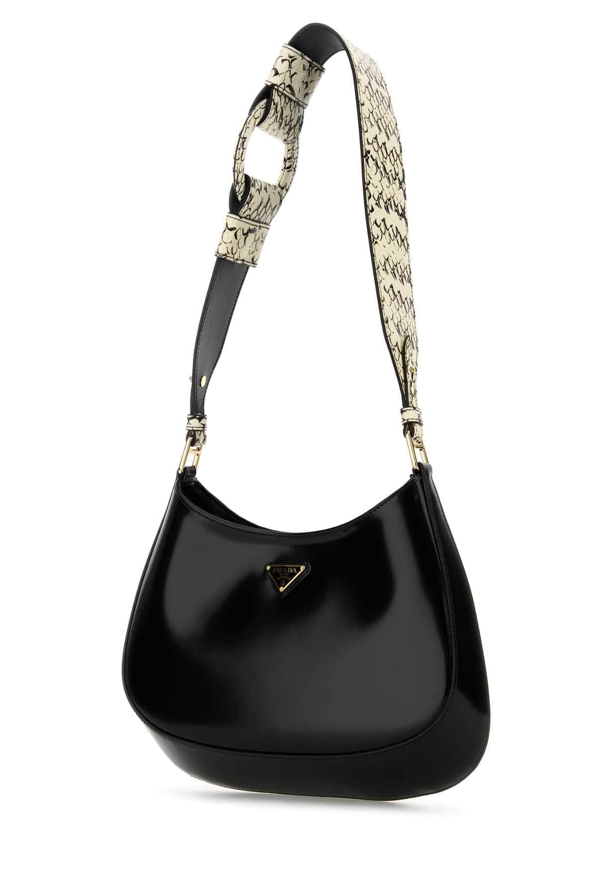 Prada Women Black Leather Cleo Shoulder Bag DestGlow