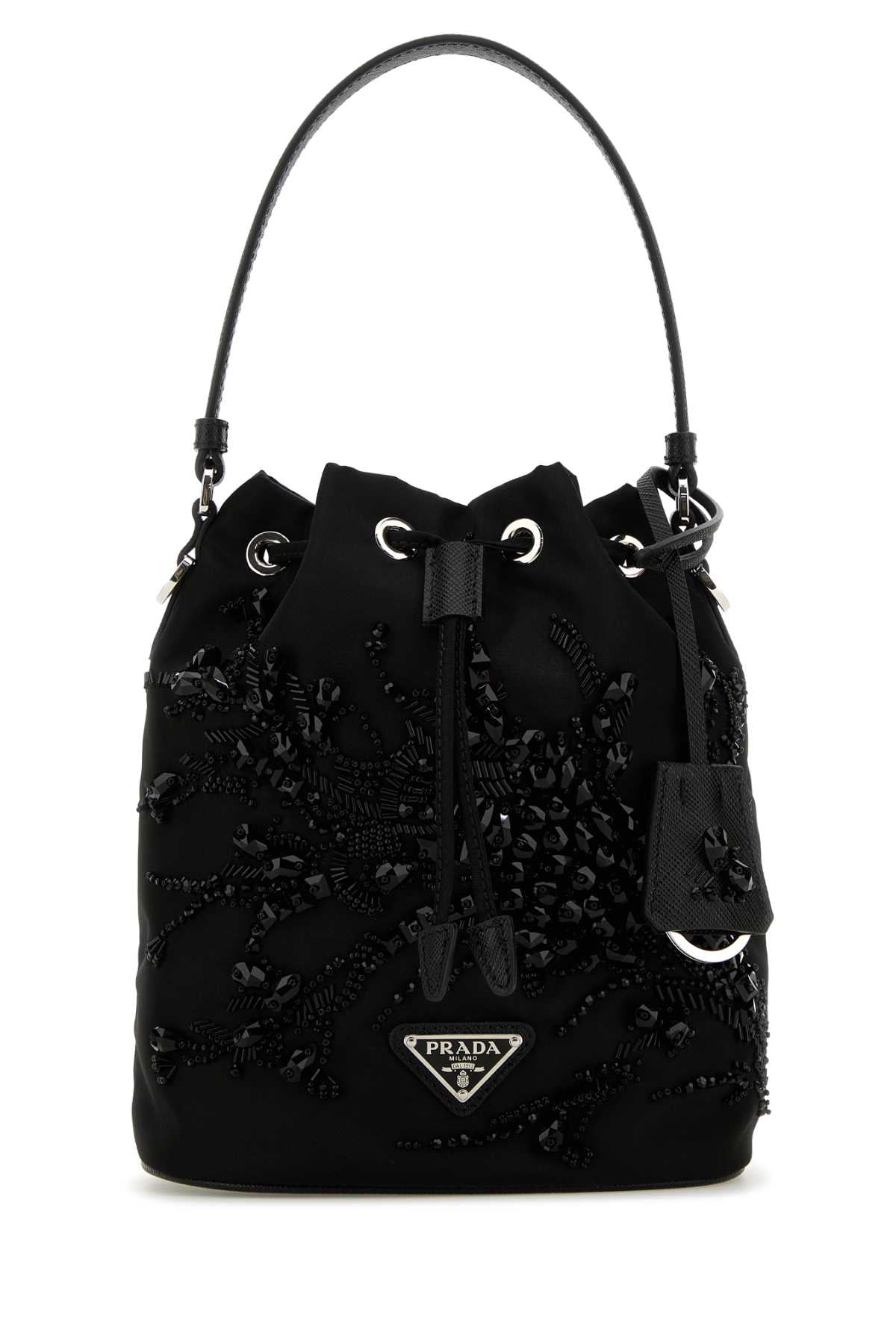 Prada Women Black Nylon Bucket Bag DestGlow