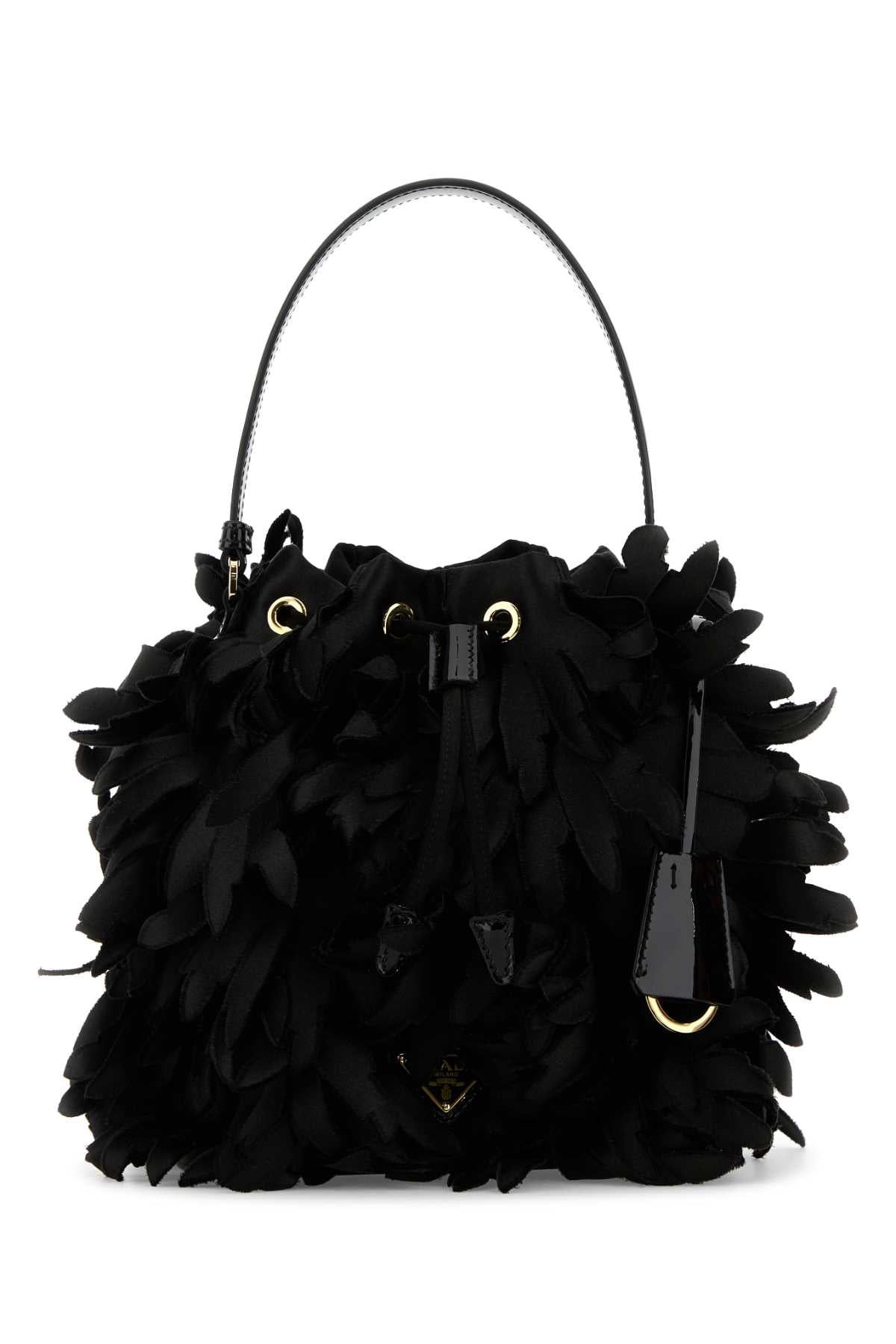 Prada Women Embellished Satin Mini Bucket Bag DestGlow