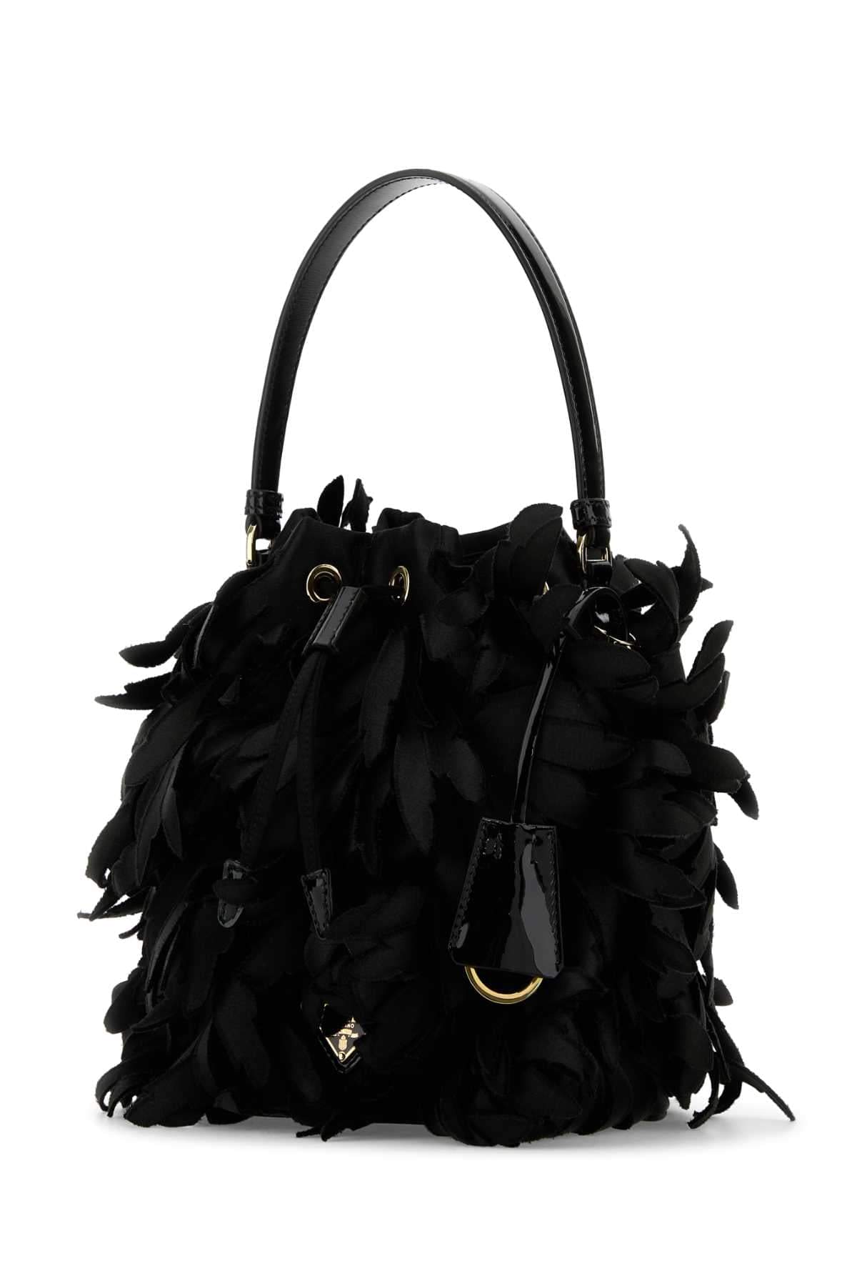 Prada Women Embellished Satin Mini Bucket Bag DestGlow