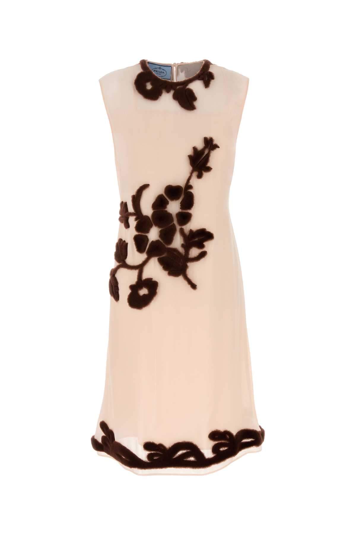Prada Women Light Pink Georgette Dress DestGlow