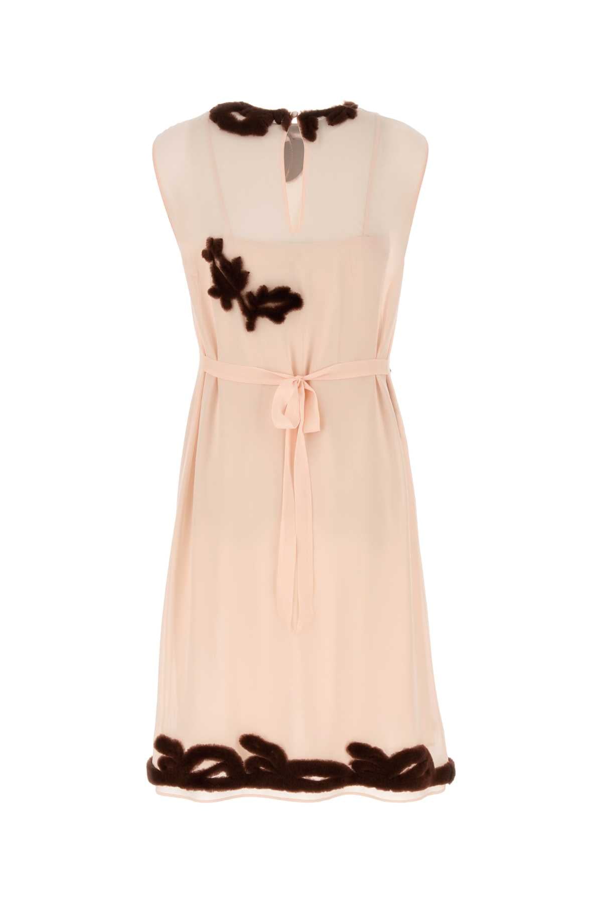 Prada Women Light Pink Georgette Dress DestGlow