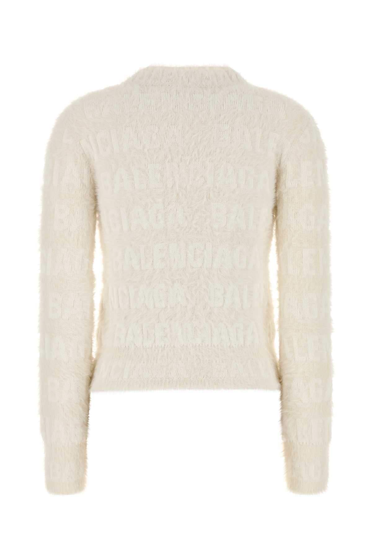 Balenciaga Women Ivory Wool Blend Sweater DestGlow