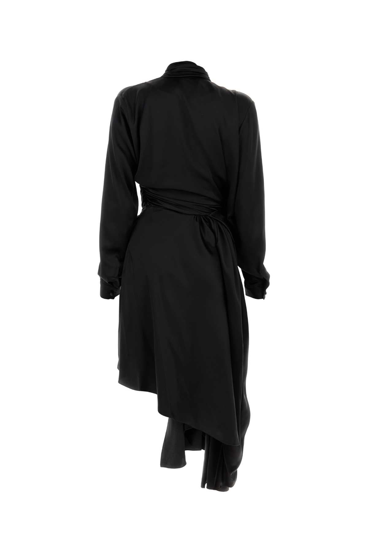 Balenciaga Women Black Satin Dress DestGlow
