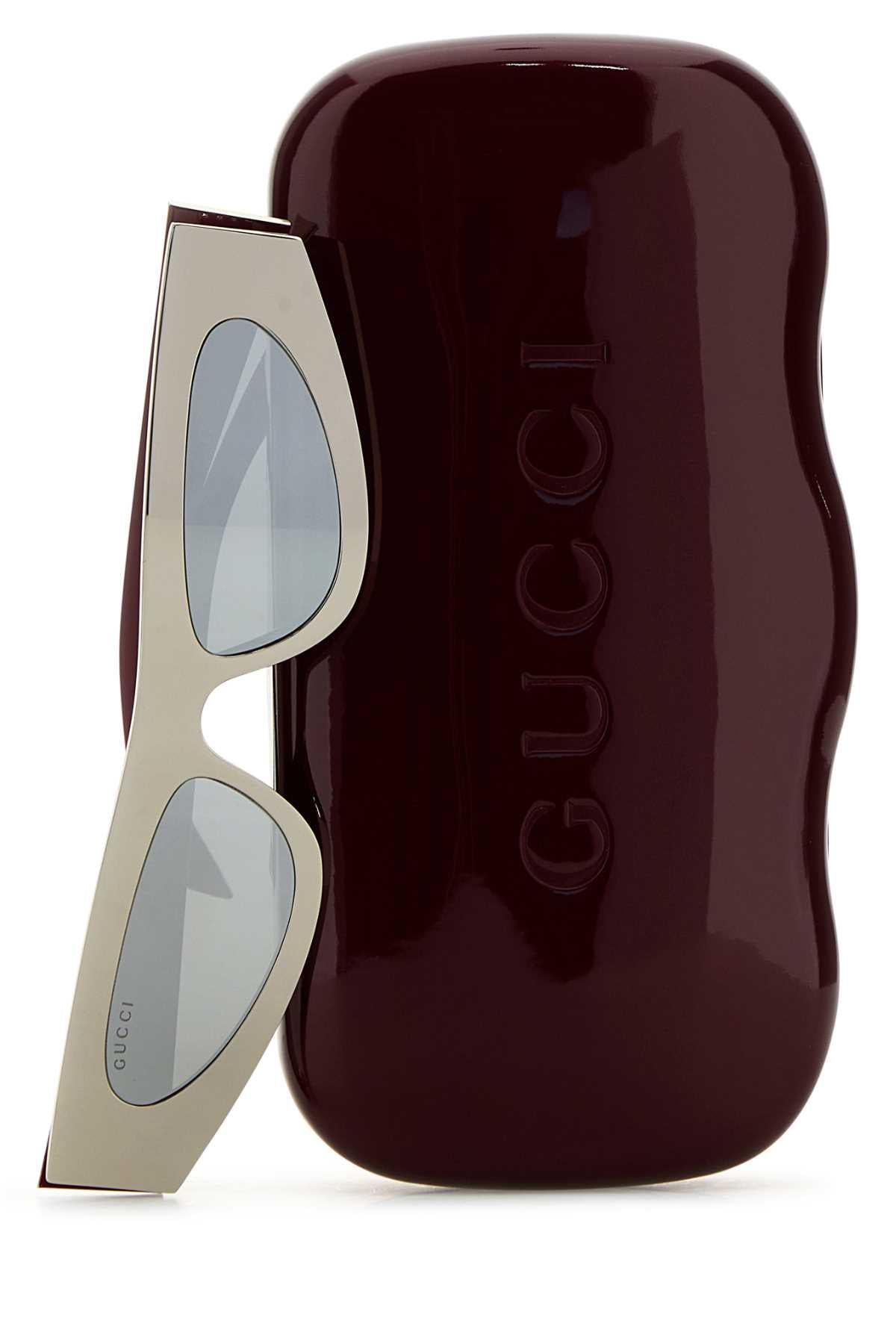 Gucci Women Silver Metal Sunglasses