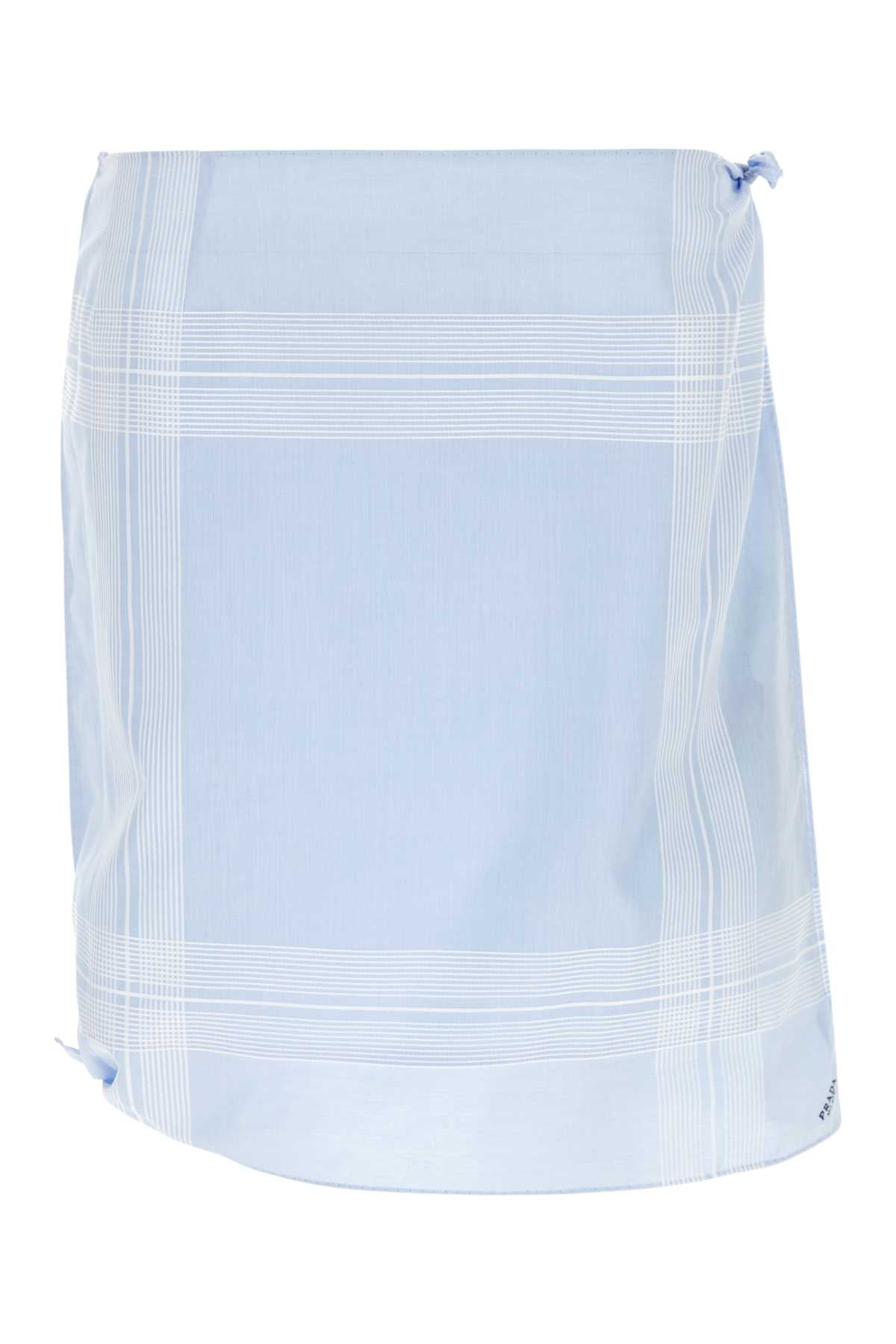 Prada Women Light Blue Cotton Skirt by Luosophy