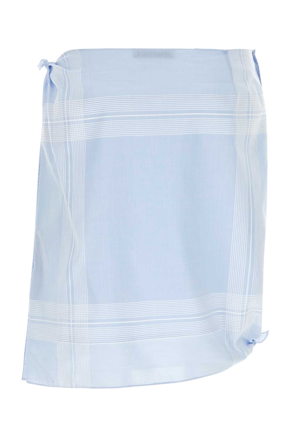 Prada Women Light Blue Cotton Skirt by Luosophy