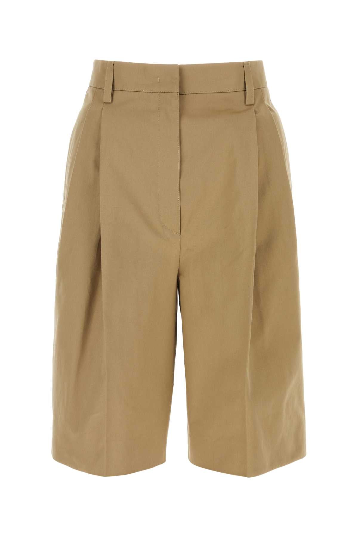 Prada Women Beige Cotton Bermuda Shorts DestGlow
