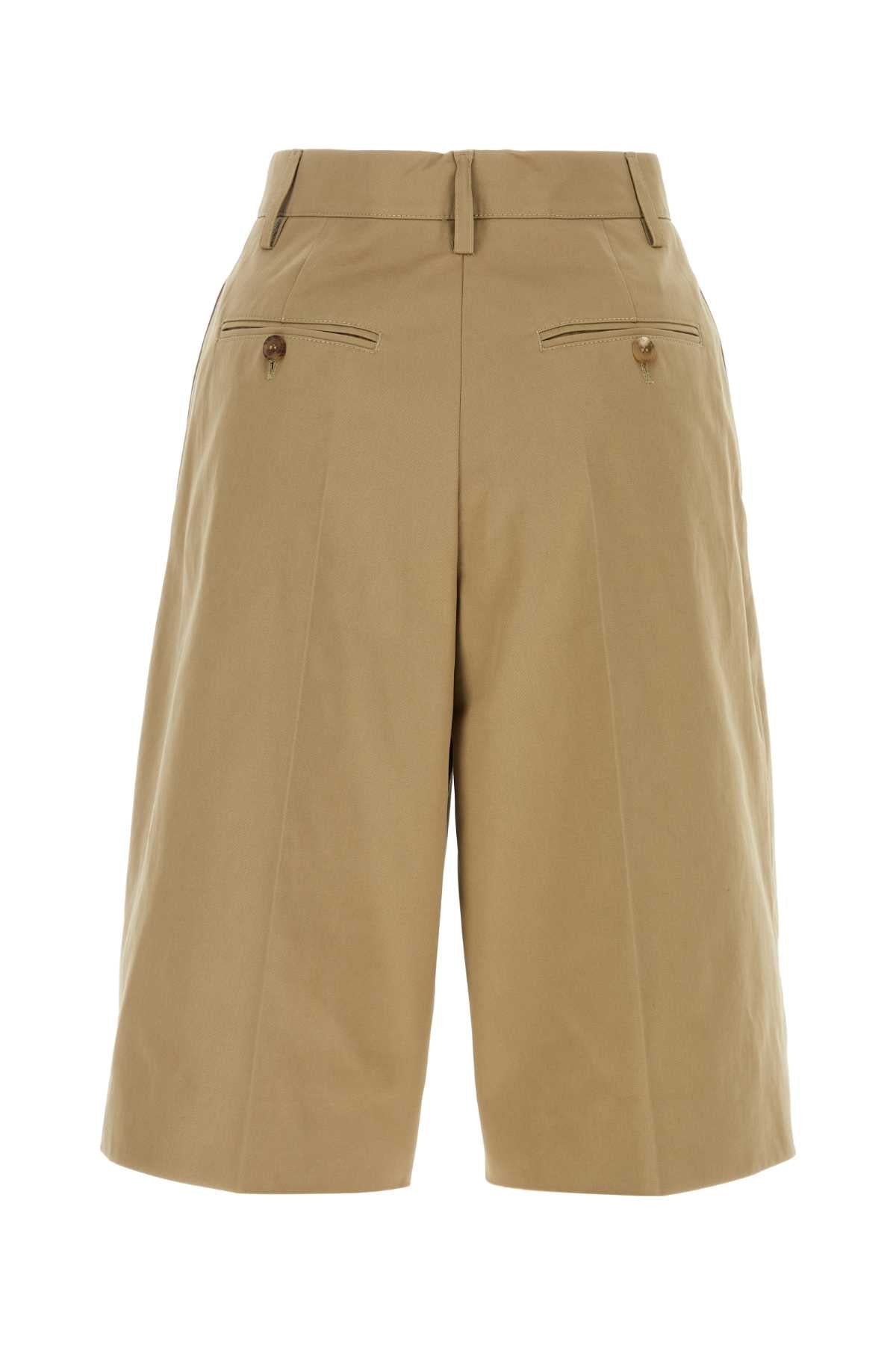 Prada Women Beige Cotton Bermuda Shorts DestGlow