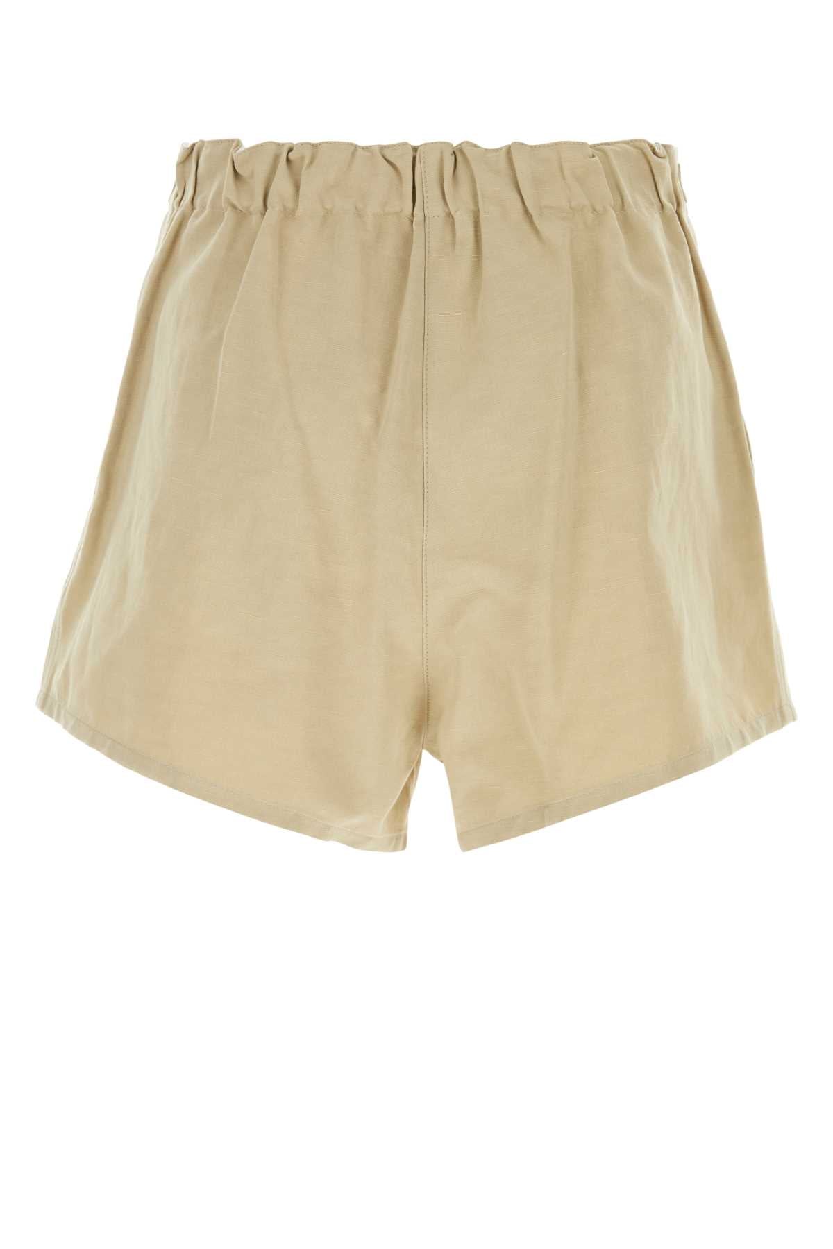Prada Women Beige Cotton Blend Shorts by Luosophy