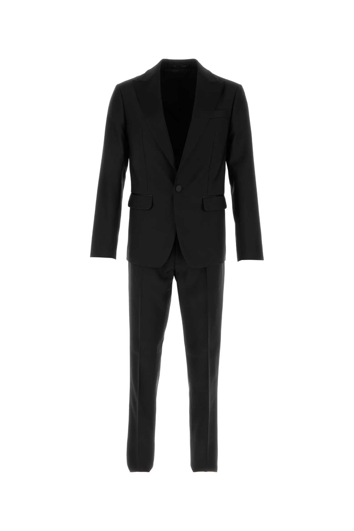Dsquared Men Black Virgin Wool Blend London Suit by Luosophy