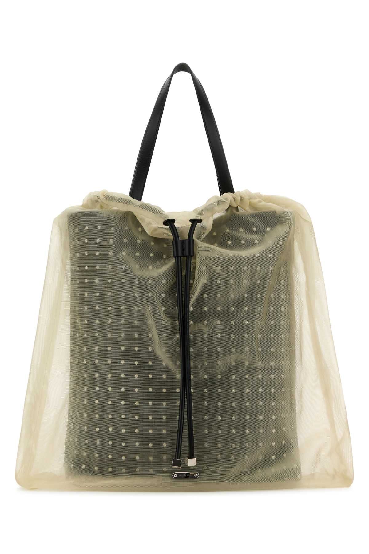 Alexander Mcqueen Women Two-Tone Leather And Tulle Nebula Shopping Bag DestGlow