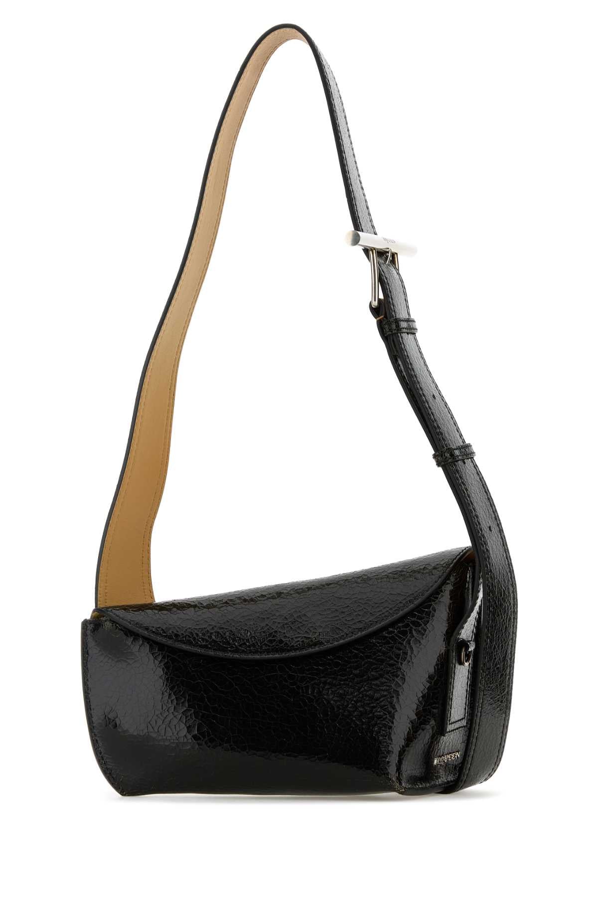 Alexander Mcqueen Men Black Leather Sling Crossbody Bag DestGlow