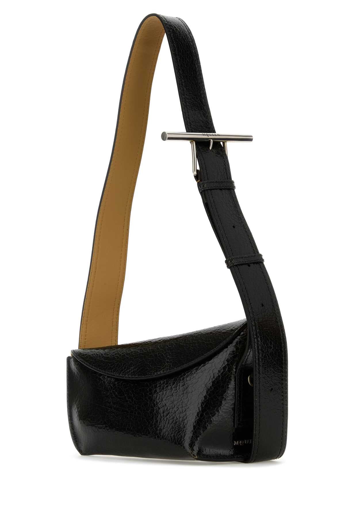 Alexander Mcqueen Men Black Leather Sling Crossbody Bag DestGlow