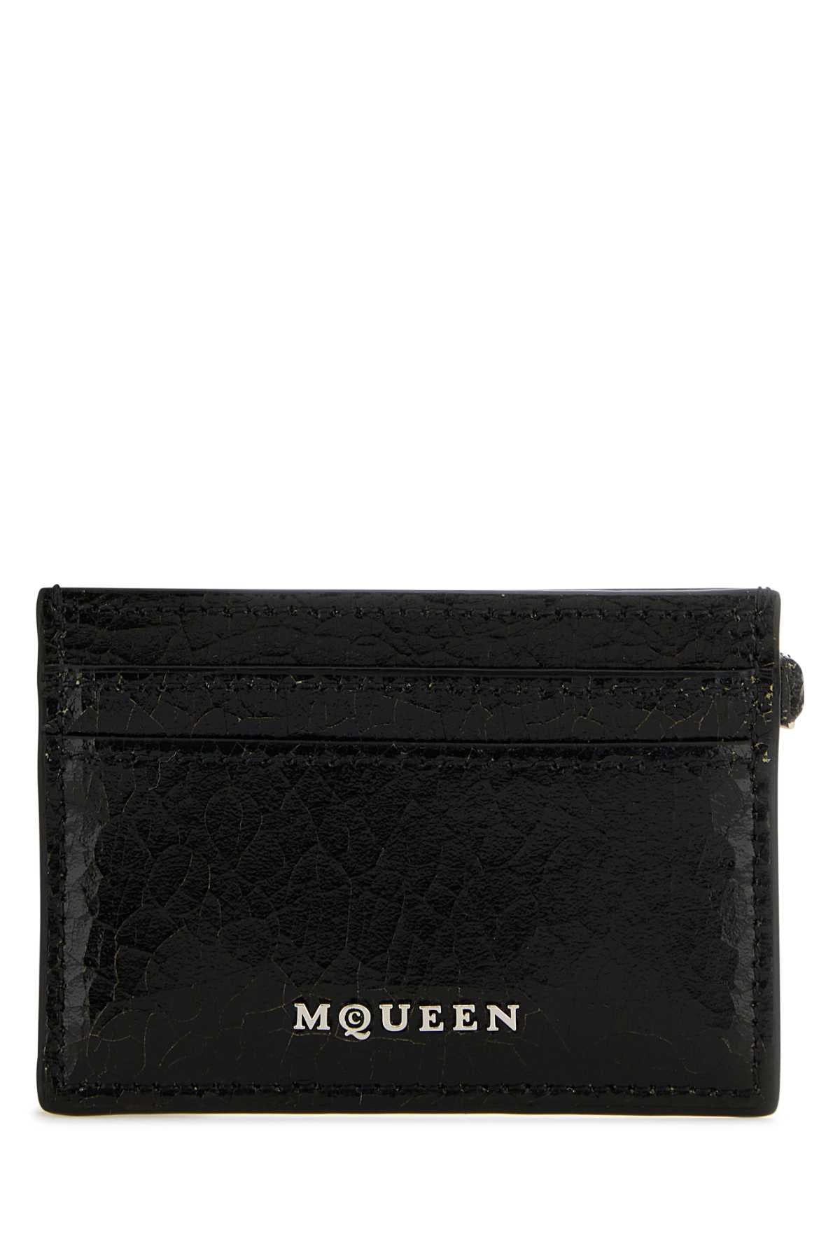 Alexander Mcqueen Men Black Leather Card Holder by Luosophy